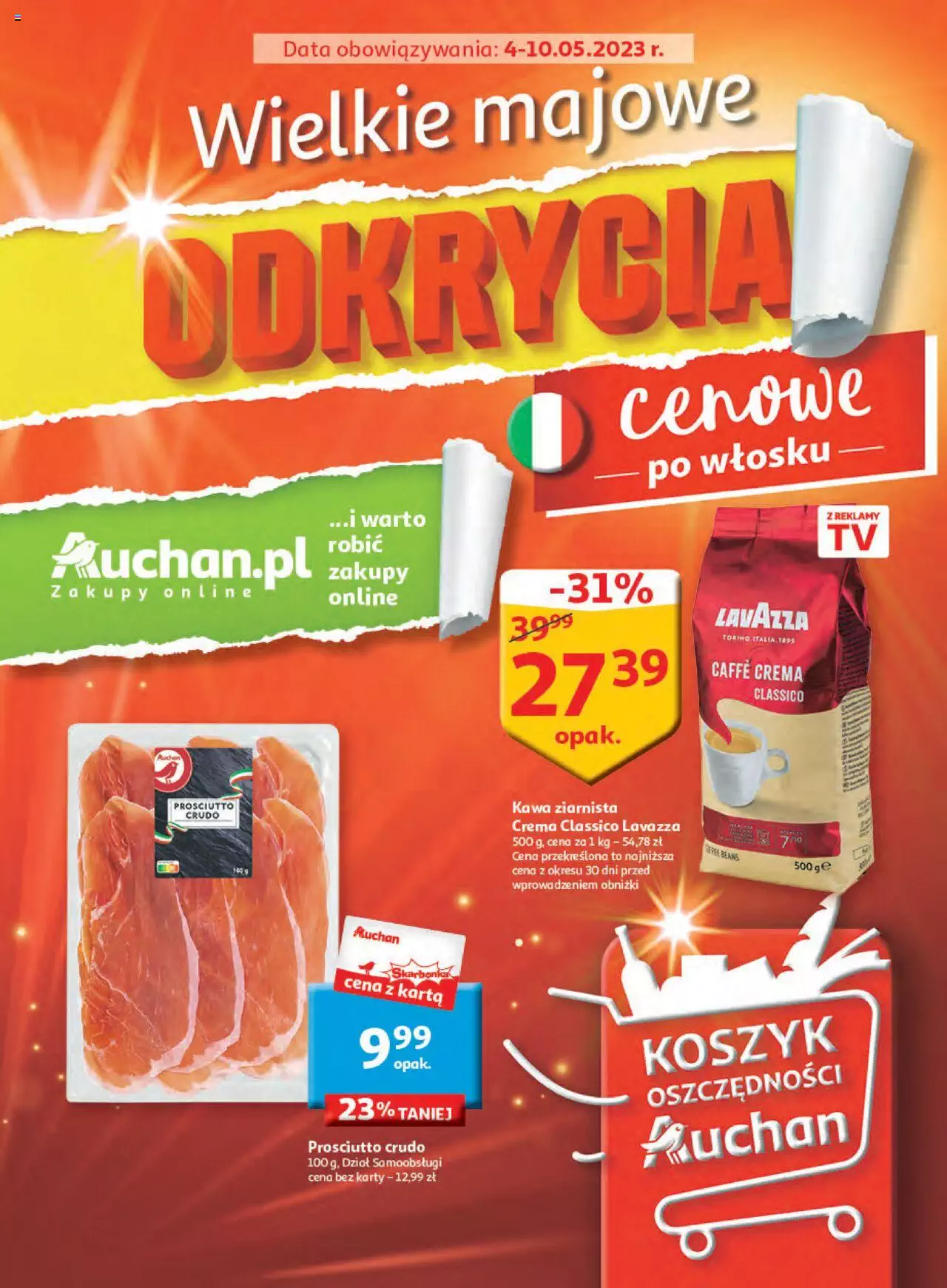 Auchan majowe odkrycia cenowe Hipermarket Gazetka  od 04.05.2023 do 10.05.2023 strona 1
