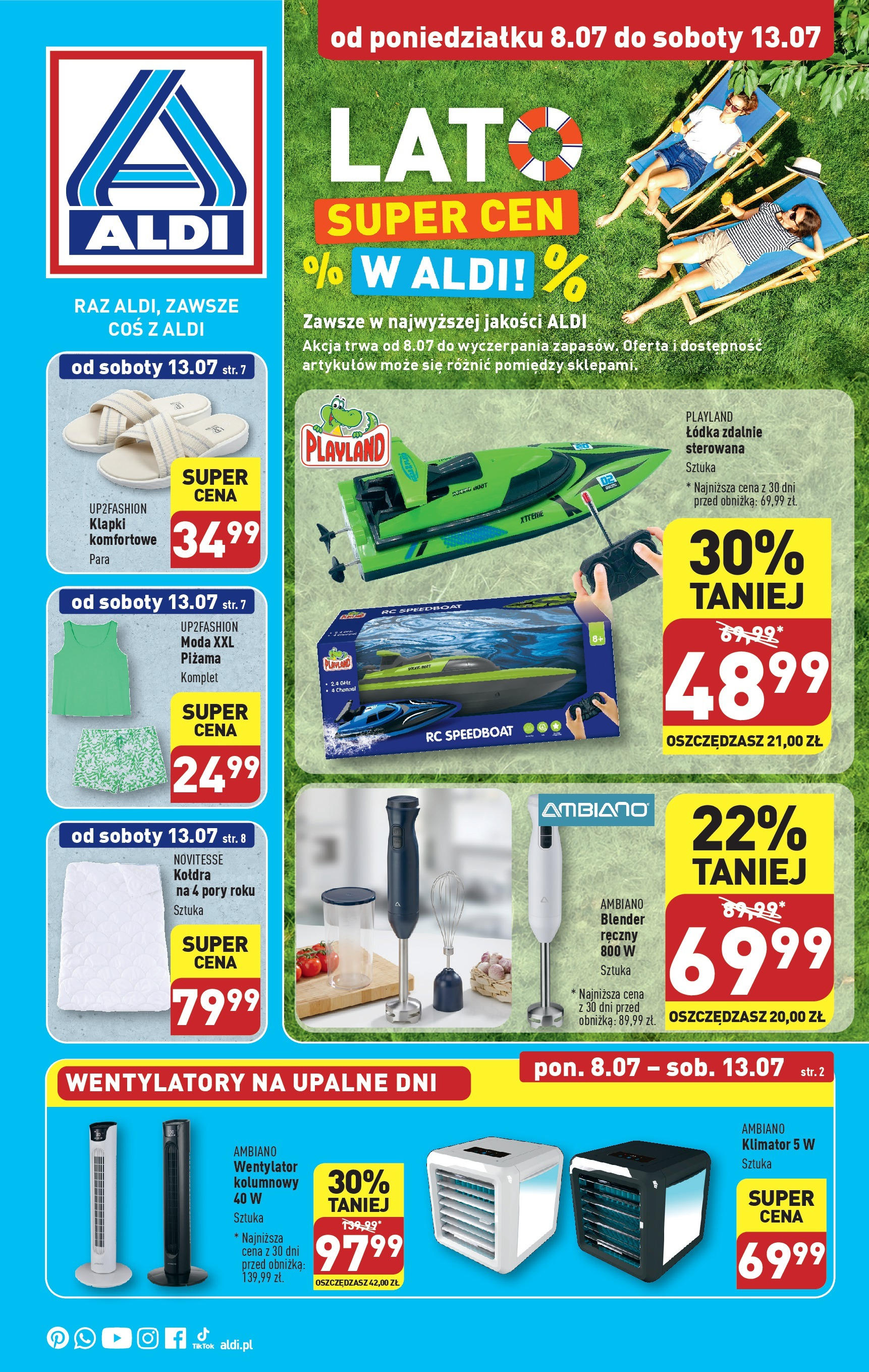 Aldi Artykuły przemysłowe i tekstylia Gazetka ważna od 08.07.2024 do 13.07.2024 strona 1