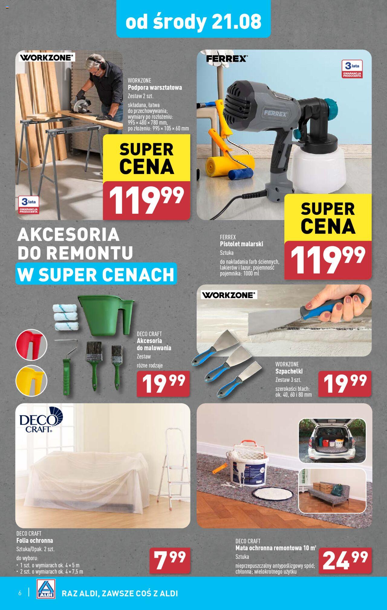 Aldi Artykuły przemysłowe i tekstylia Gazetka ważna od 19.08.2024 do 25.08.2024 strona 6