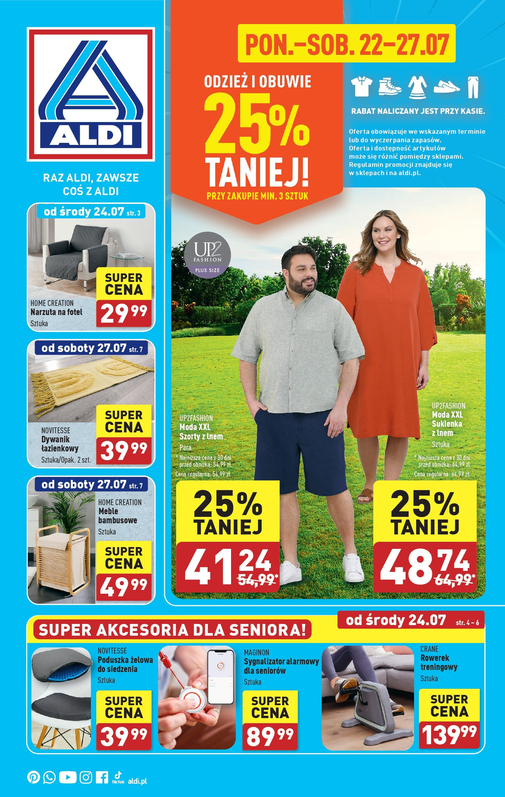 Aldi Artykuły przemysłowe i tekstylia Gazetka  ważna od 22.07.2024 do 27.07.2024 strona 1