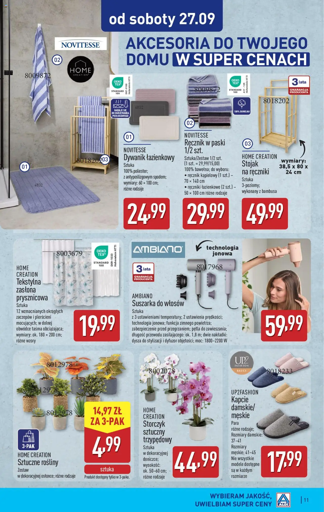 Aldi Artykuły przemysłowe i tekstylia  Gazetka ważna od 22.09.2025 do 27.09.2025 strona 11