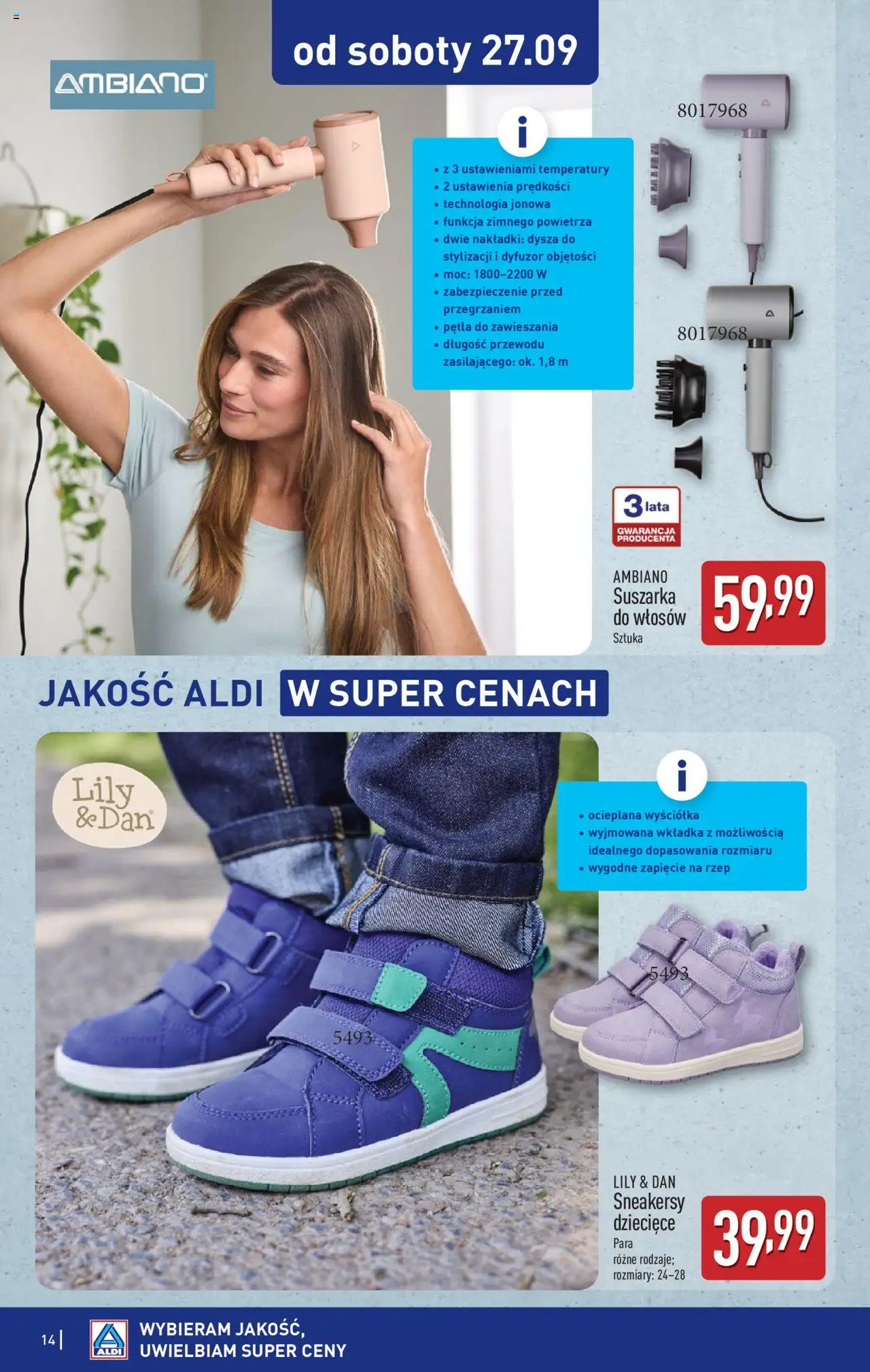 Aldi Artykuły przemysłowe i tekstylia  Gazetka ważna od 22.09.2025 do 27.09.2025 strona 14