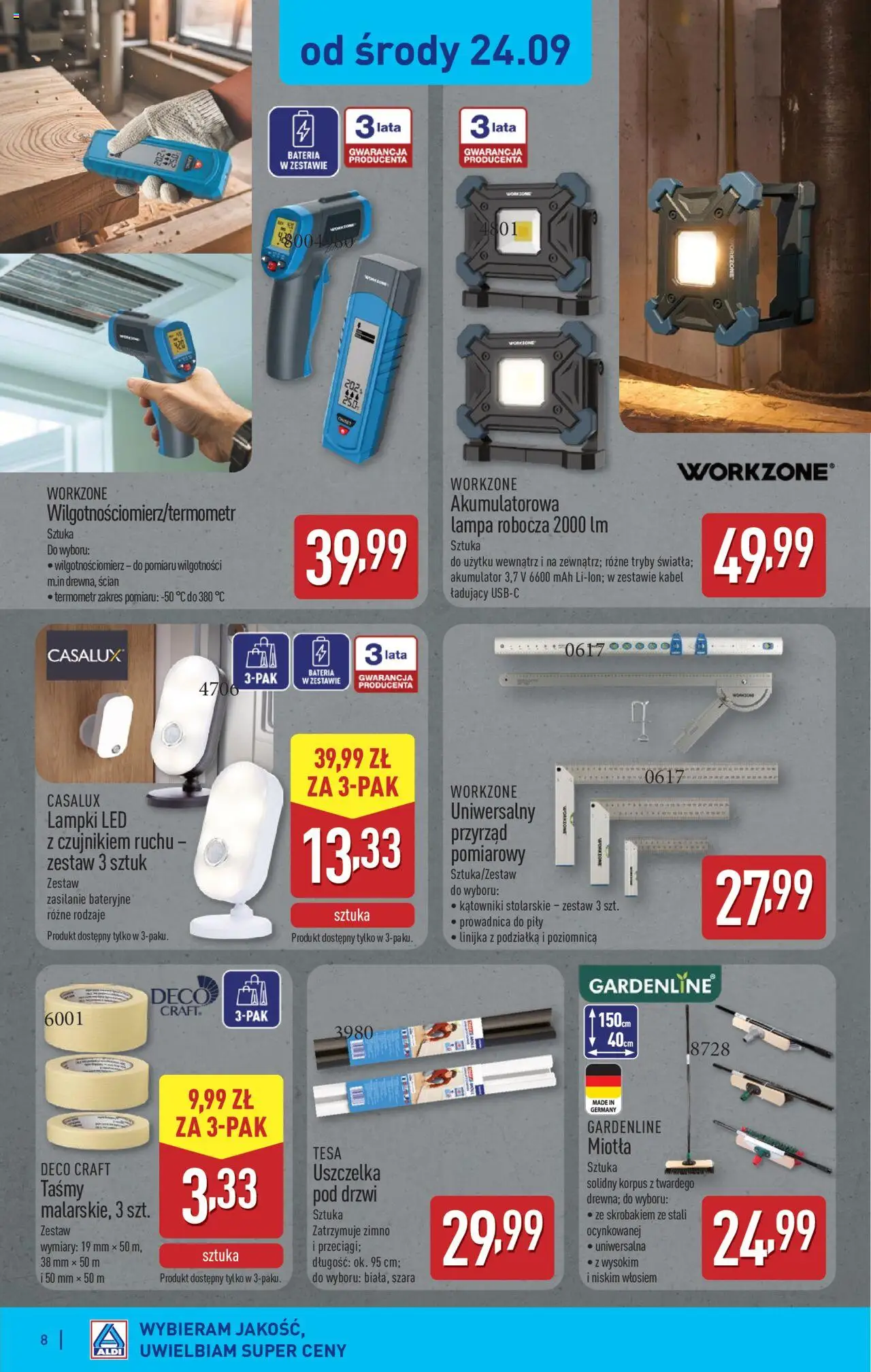 Aldi Artykuły przemysłowe i tekstylia  Gazetka ważna od 22.09.2025 do 27.09.2025 strona 8