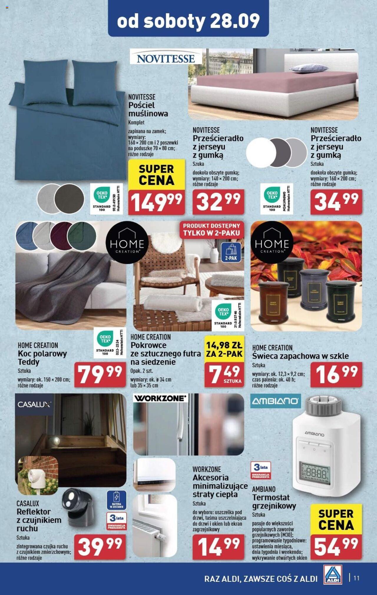 Aldi Artykuły przemysłowe i tekstylia Gazetka ważna od 23.09.2024 do 28.09.2024 strona 11