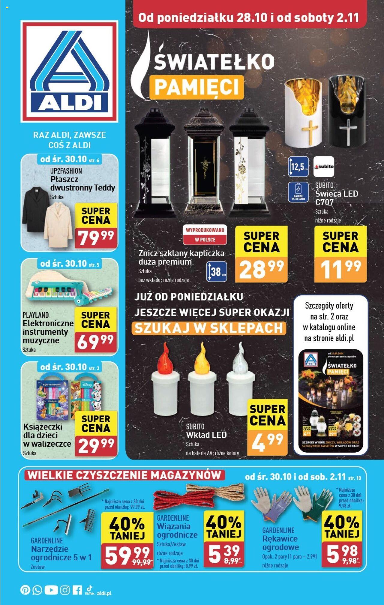 Aldi Artykuły przemysłowe i tekstylia Gazetka ważna od 28.10.2024 do 02.11.2024 strona 1