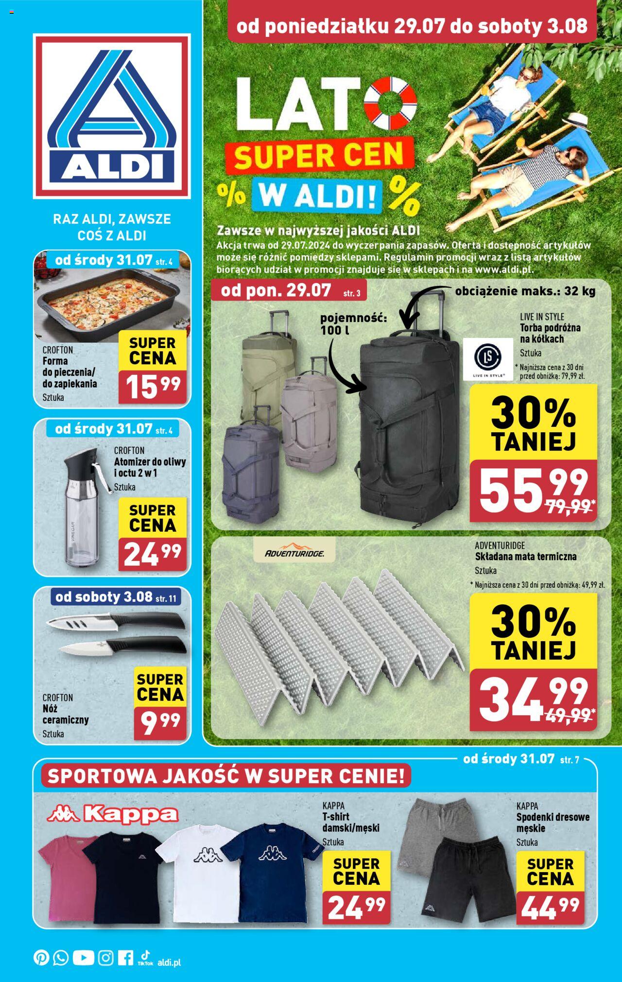 Aldi Artykuły przemysłowe i tekstylia Gazetka ważna  od 29.07.2024 do 03.08.2024 strona 1