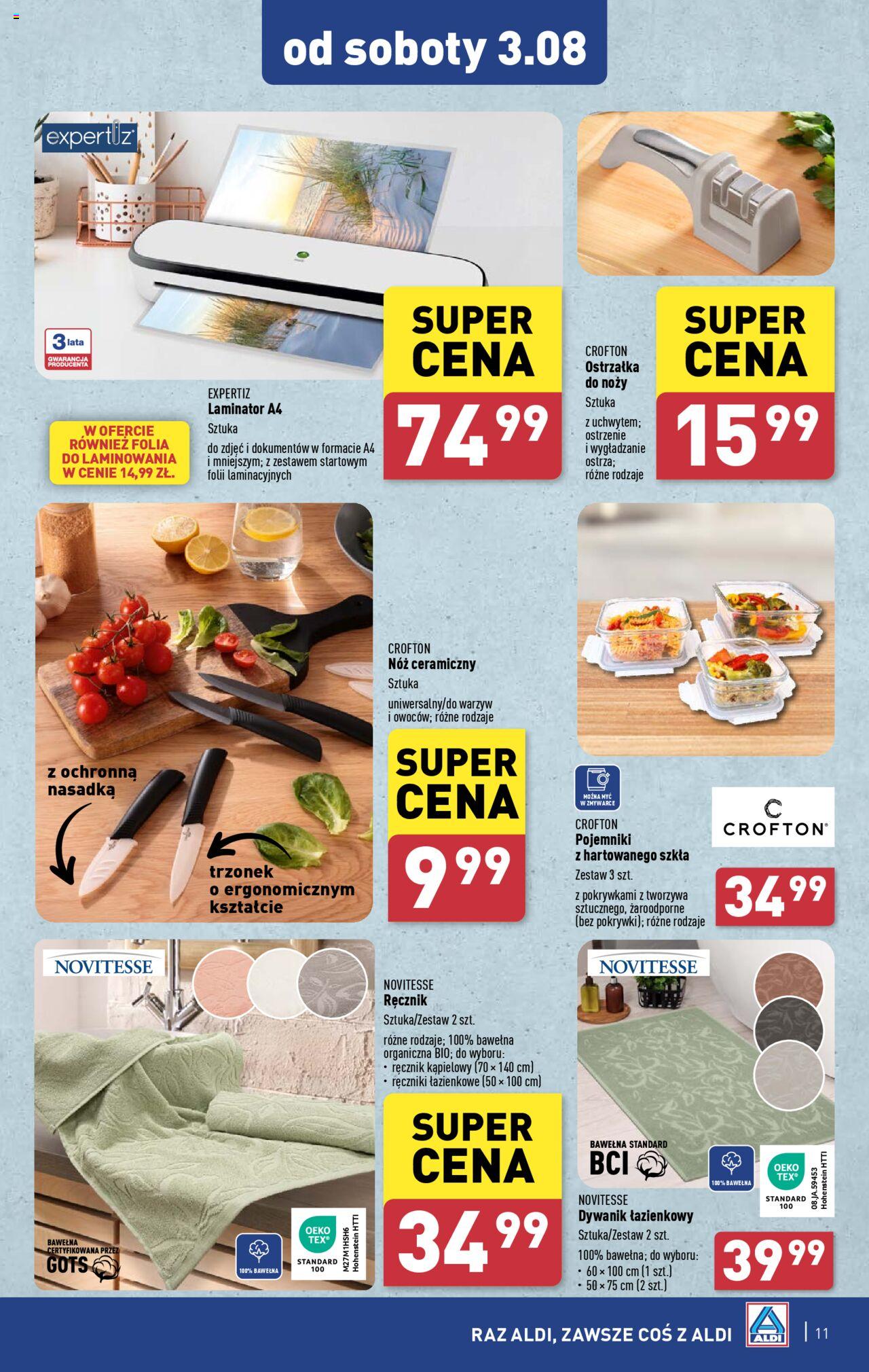 Aldi Artykuły przemysłowe i tekstylia Gazetka ważna  od 29.07.2024 do 03.08.2024 strona 11
