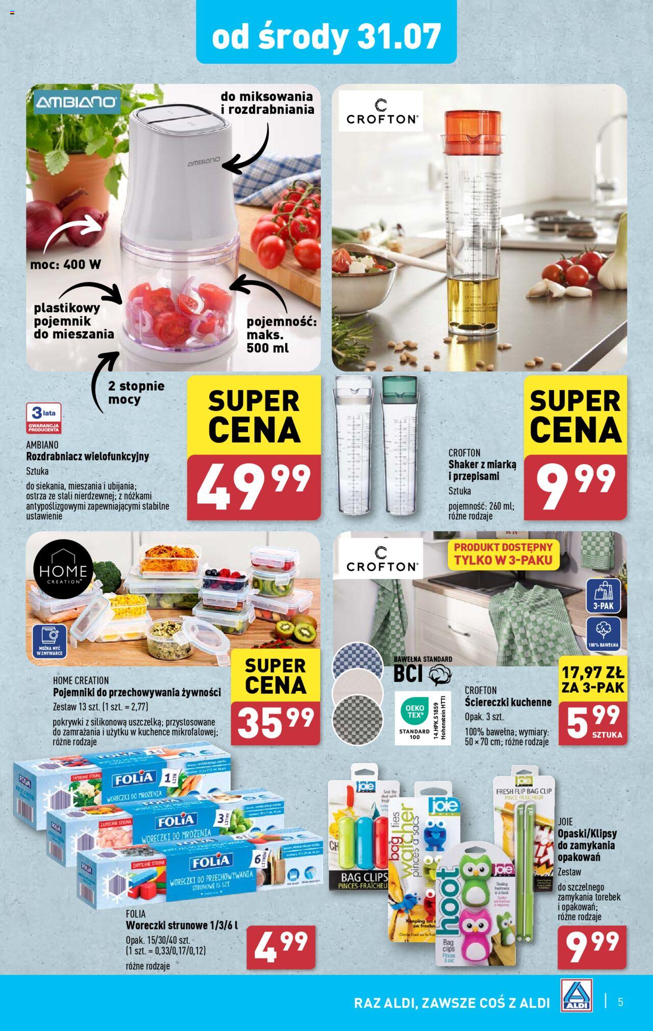 Aldi Artykuły przemysłowe i tekstylia Gazetka ważna  od 29.07.2024 do 03.08.2024 strona 5