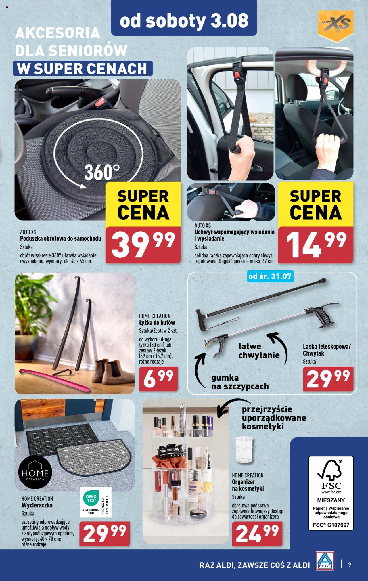 Aldi Artykuły przemysłowe i tekstylia Gazetka ważna  od 29.07.2024 do 03.08.2024 strona 9