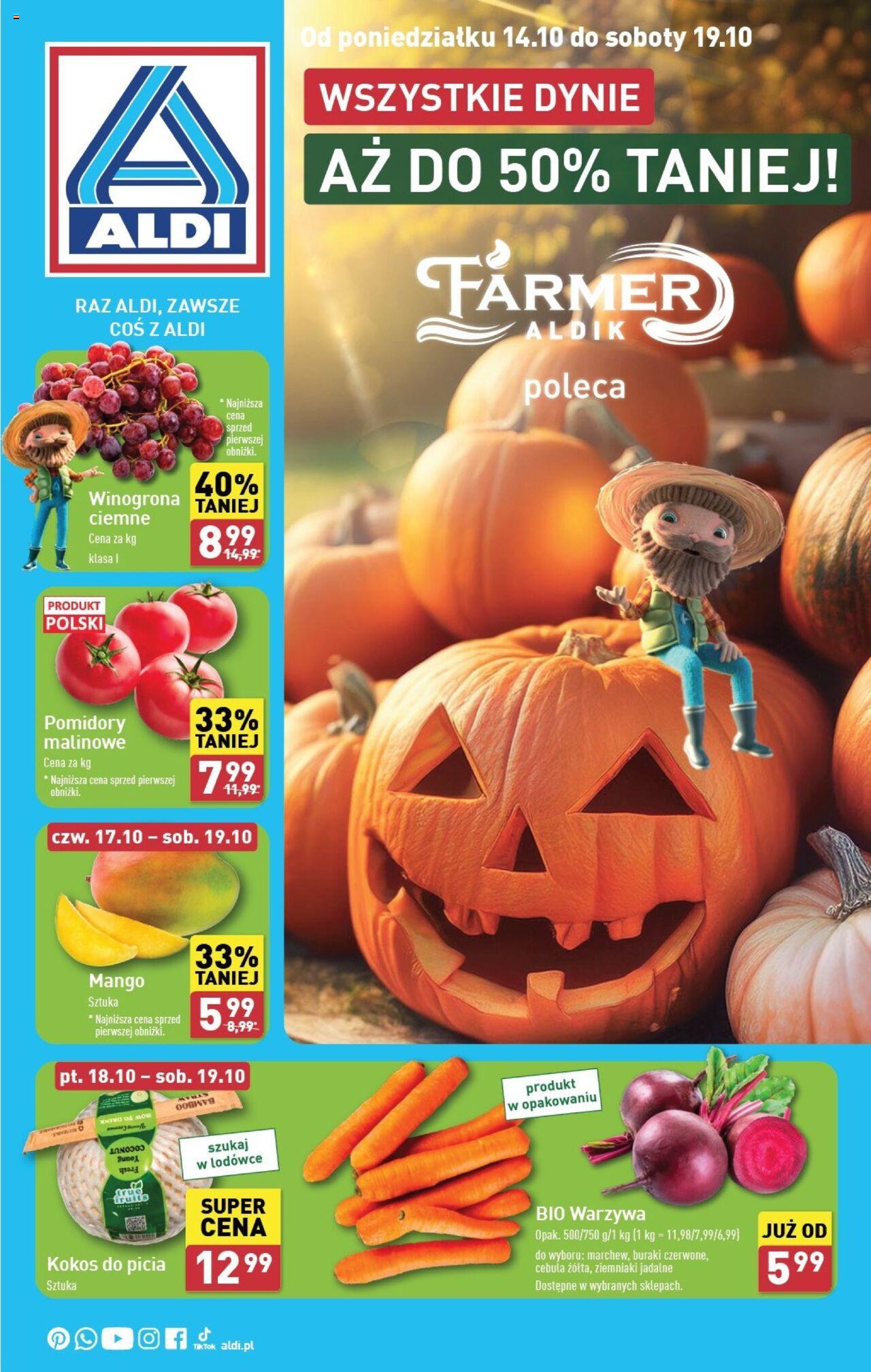 Aldi Farmer Gazetka ważna od 14.10.2024 do 19.10.2024 strona 1
