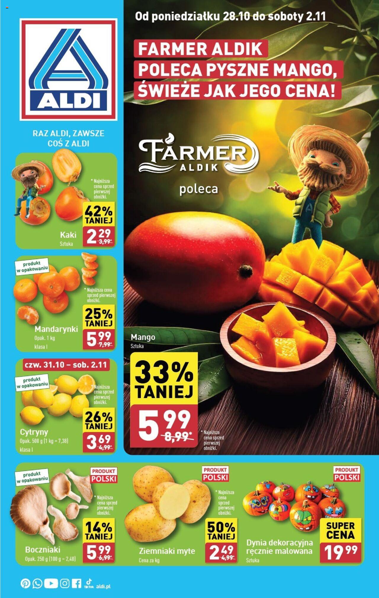 Aldi Farmer Gazetka ważna od 28.10.2024 do 02.11.2024 strona 1