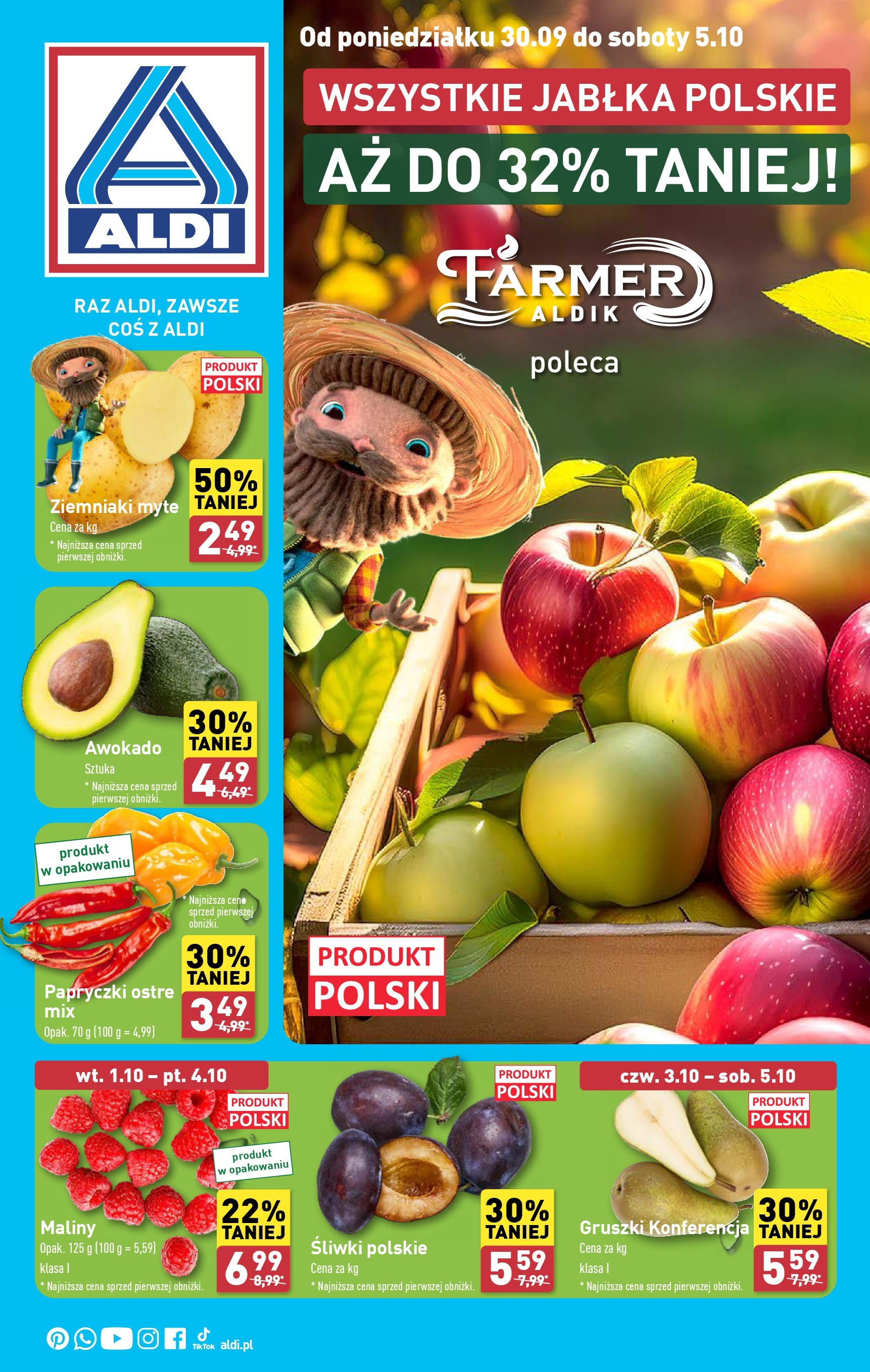 Aldi Farmer Gazetka ważna od 30.09.2024 do 05.10.2024 strona 1