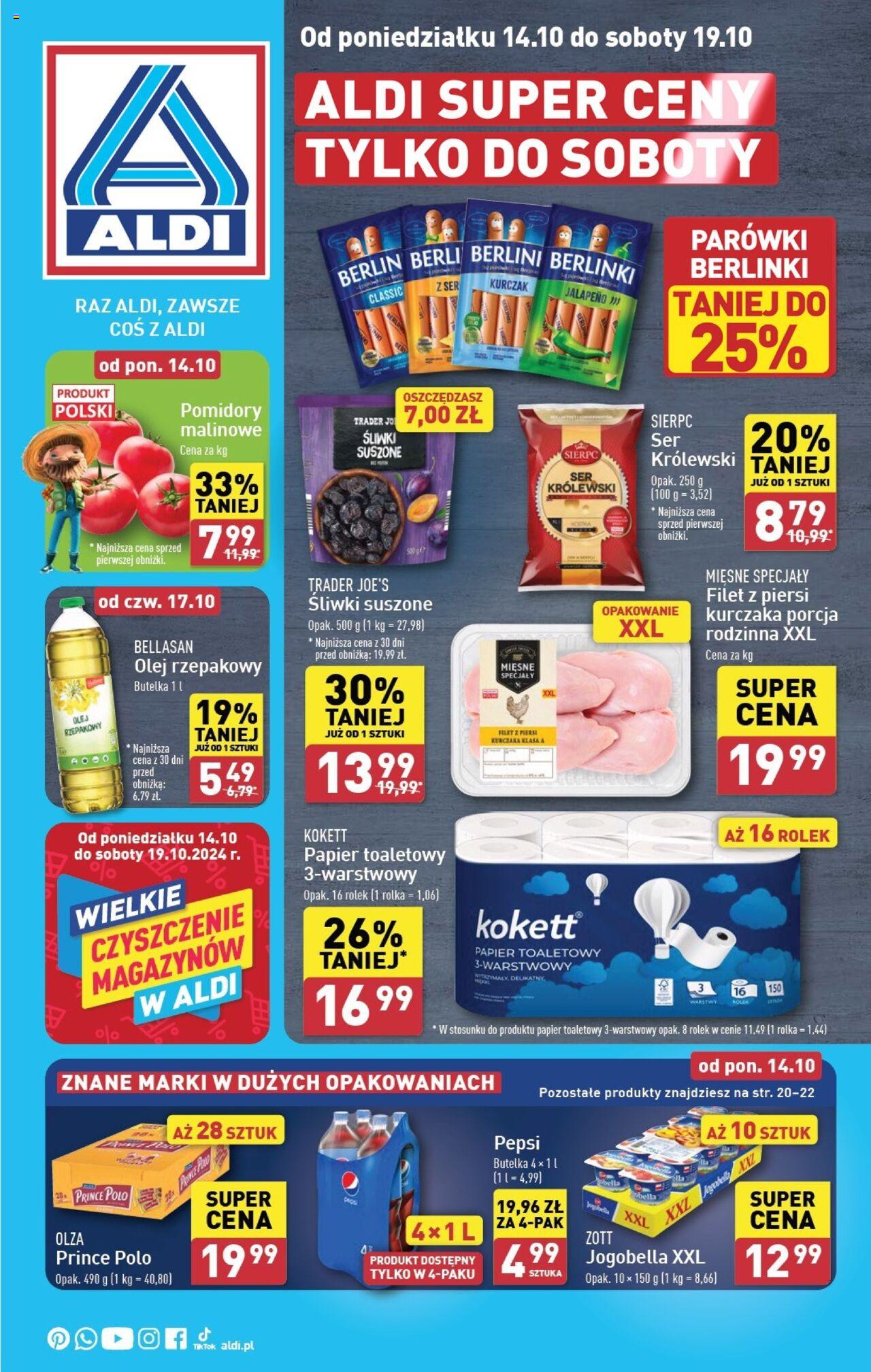 Aldi  Gazetka ważna od 14.10.2024 do 19.10.2024 strona 1