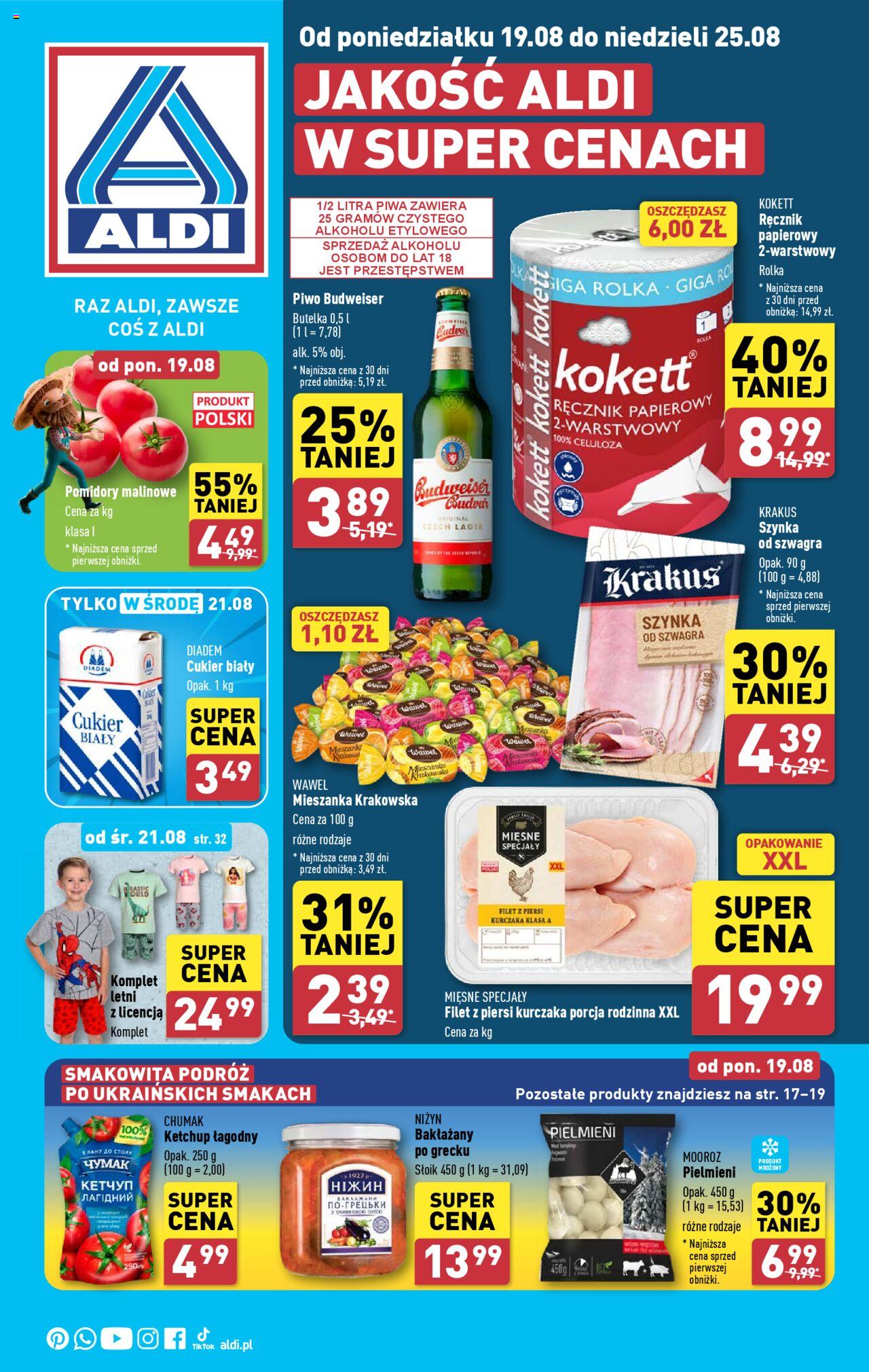 Aldi Gazetka ważna od 19.08.2024 do 25.08.2024 strona 1