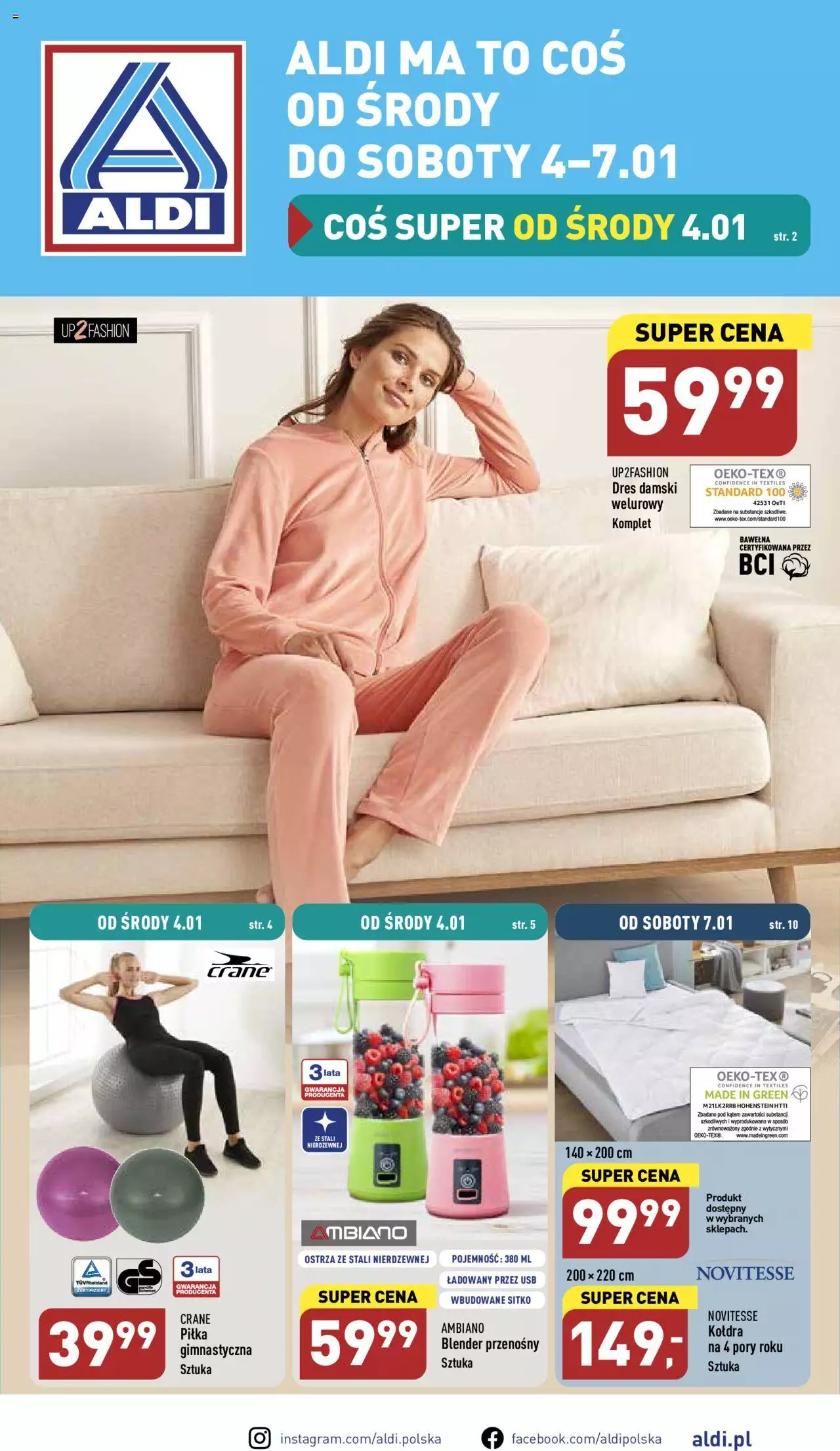 Aldi Hity od Środy do Soboty  Gazetka ważna od  04.01.2023 do 07.01.2023 strona 1