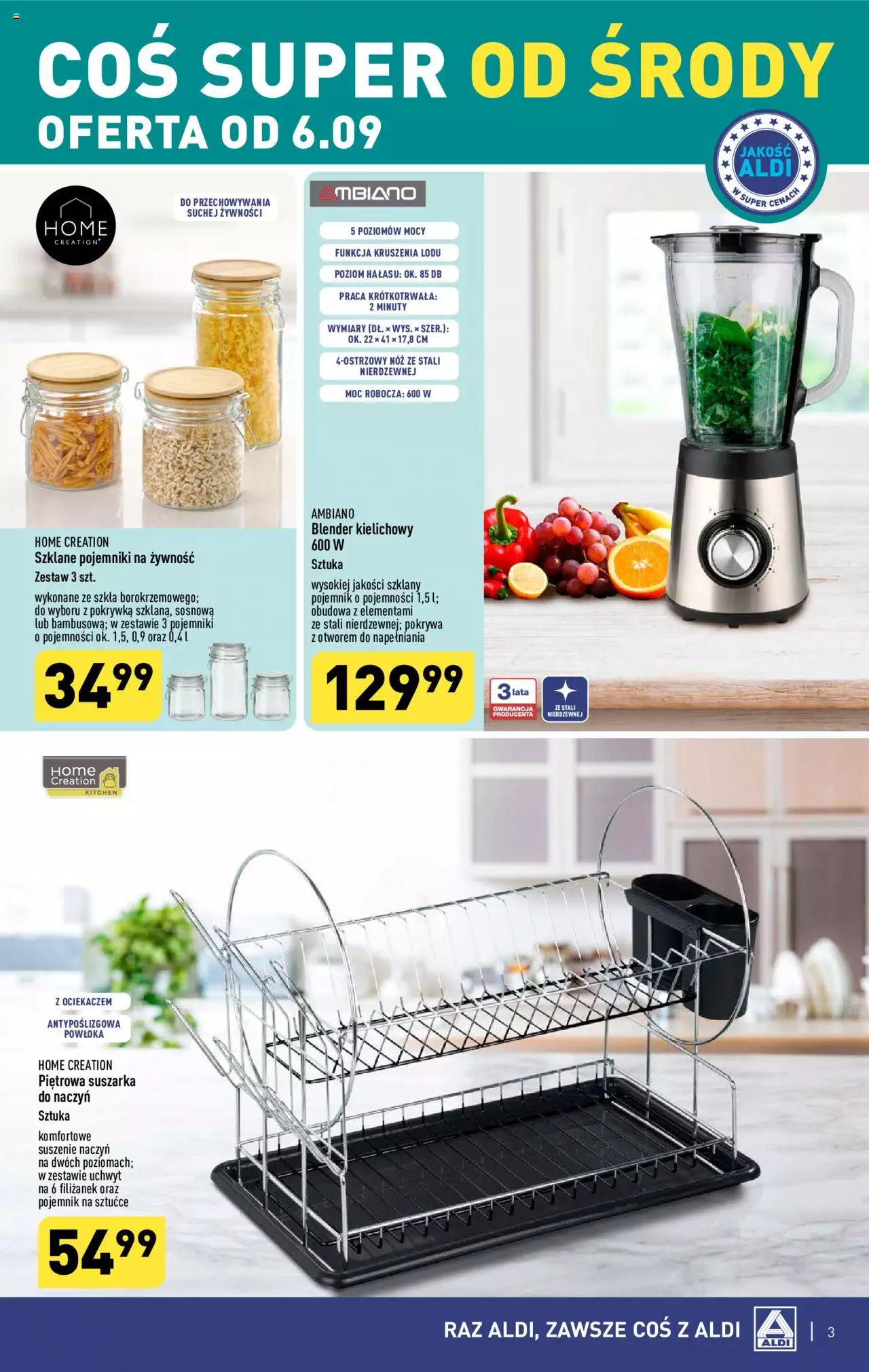 Aldi Hity od Środy i od Soboty  Gazetka ważna od 06.09.2023 do 09.09.2023 strona 3