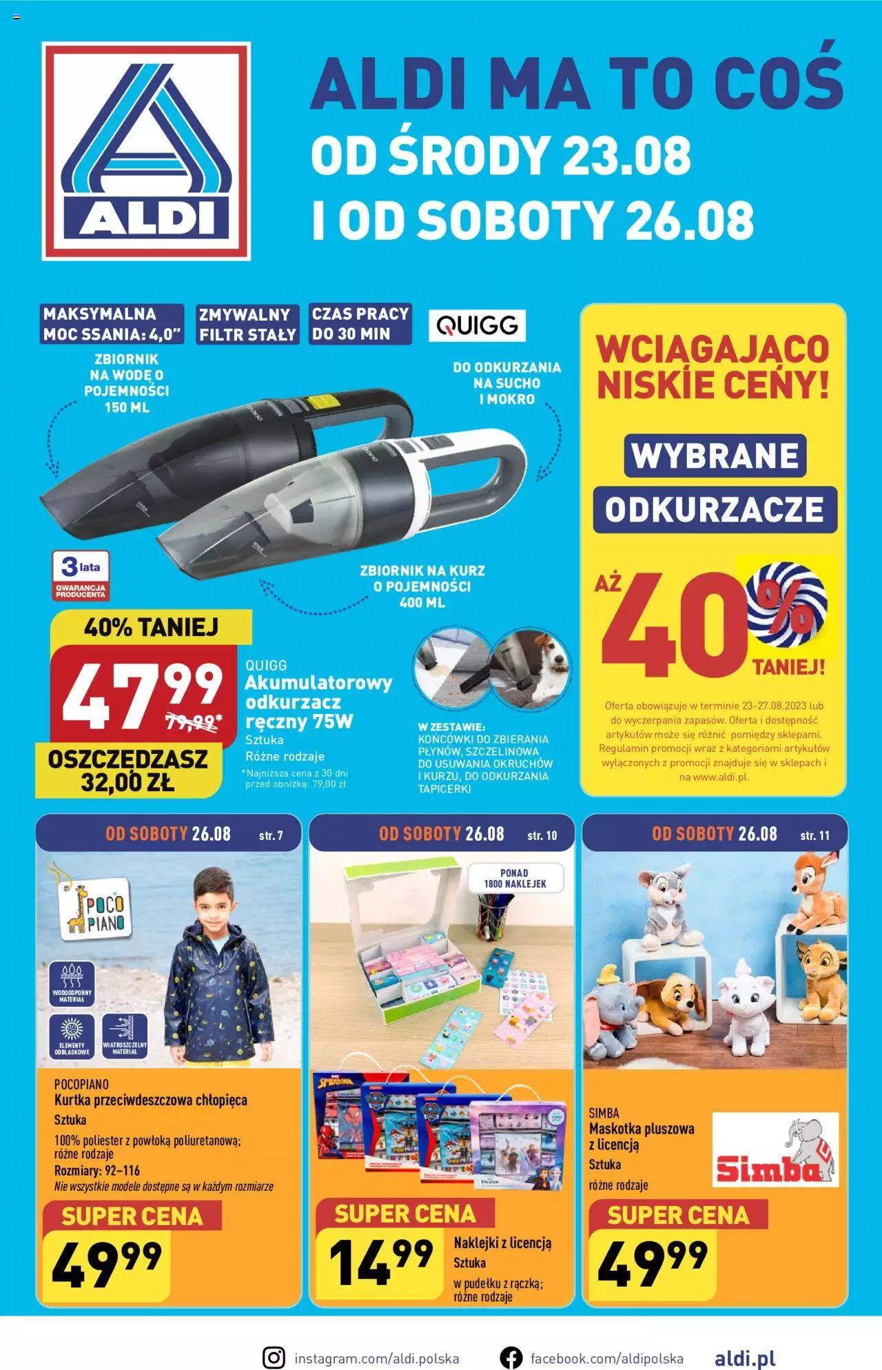 Aldi Hity od Środy i od Soboty Gazetka ważna od 23.08.2023 do 26.08.2023 strona 1
