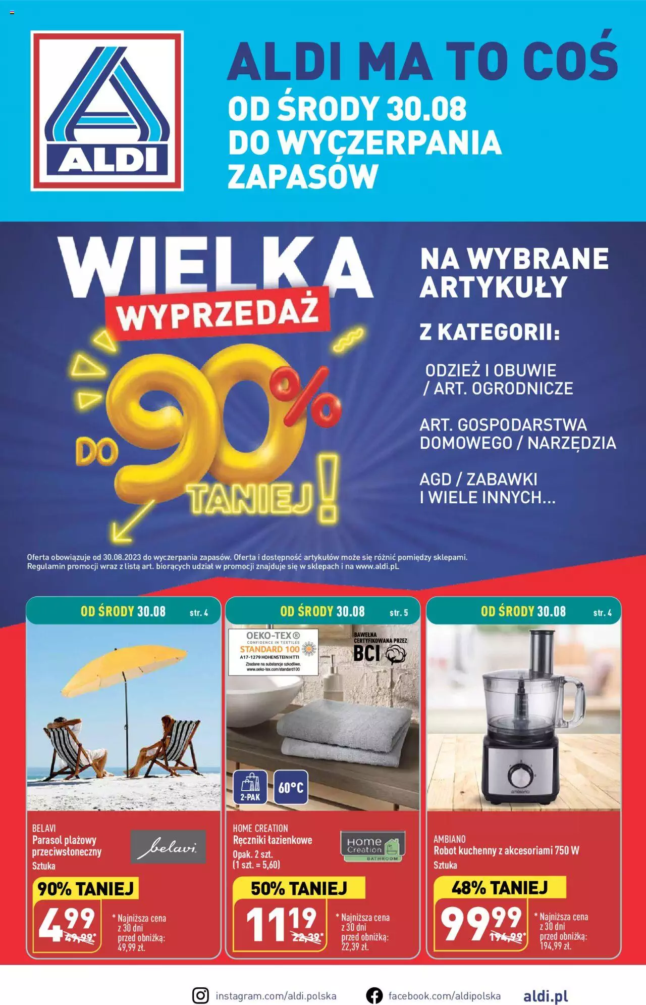 Aldi Hity od Środy i od Soboty gazetka ważna od 30.08.2023 do 02.09.2023 strona 1