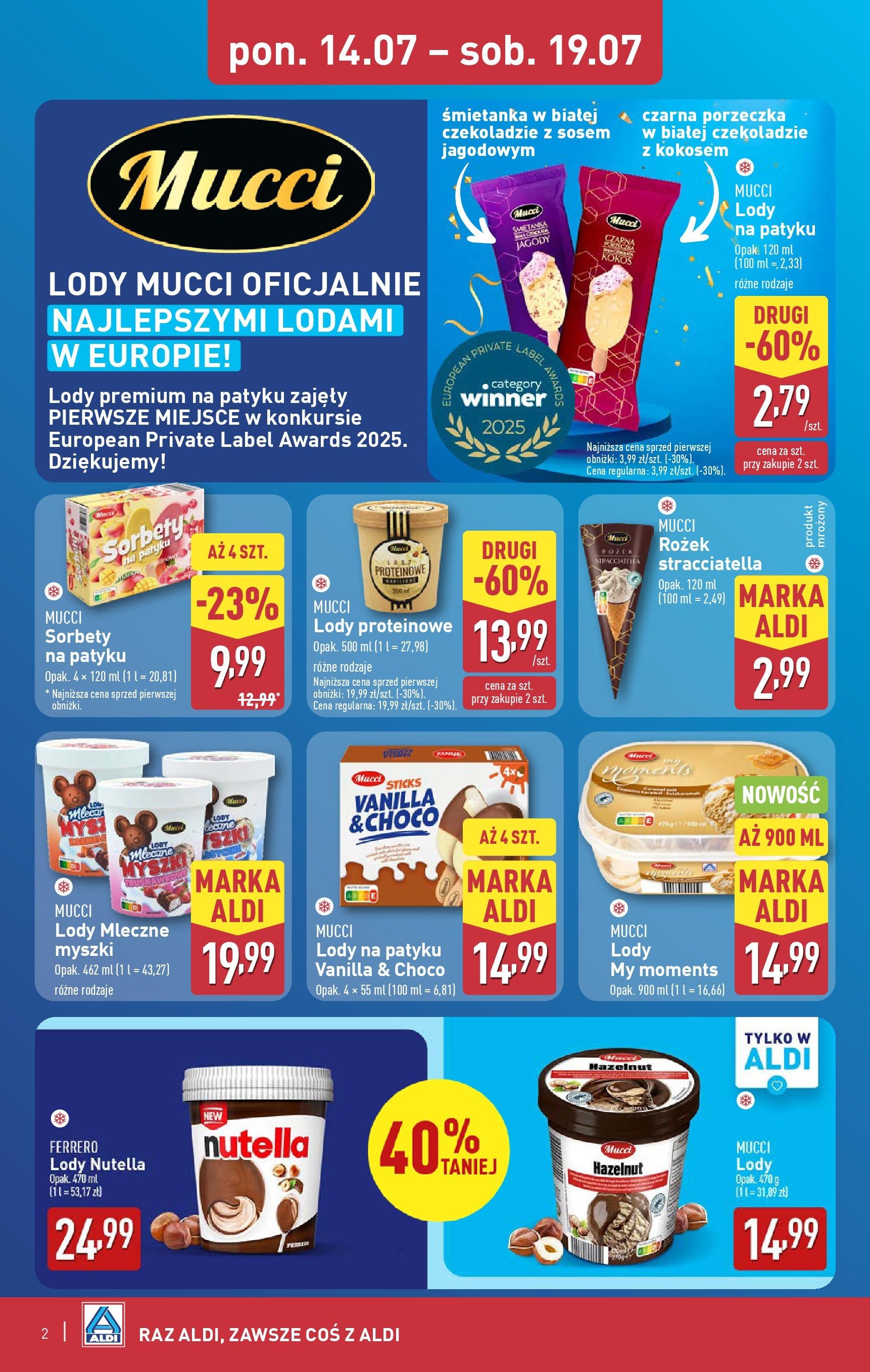 Aldi Lodowy zawrót głowy Gazetka ważna od 14.07.2025 do  19.07.2025 strona 2