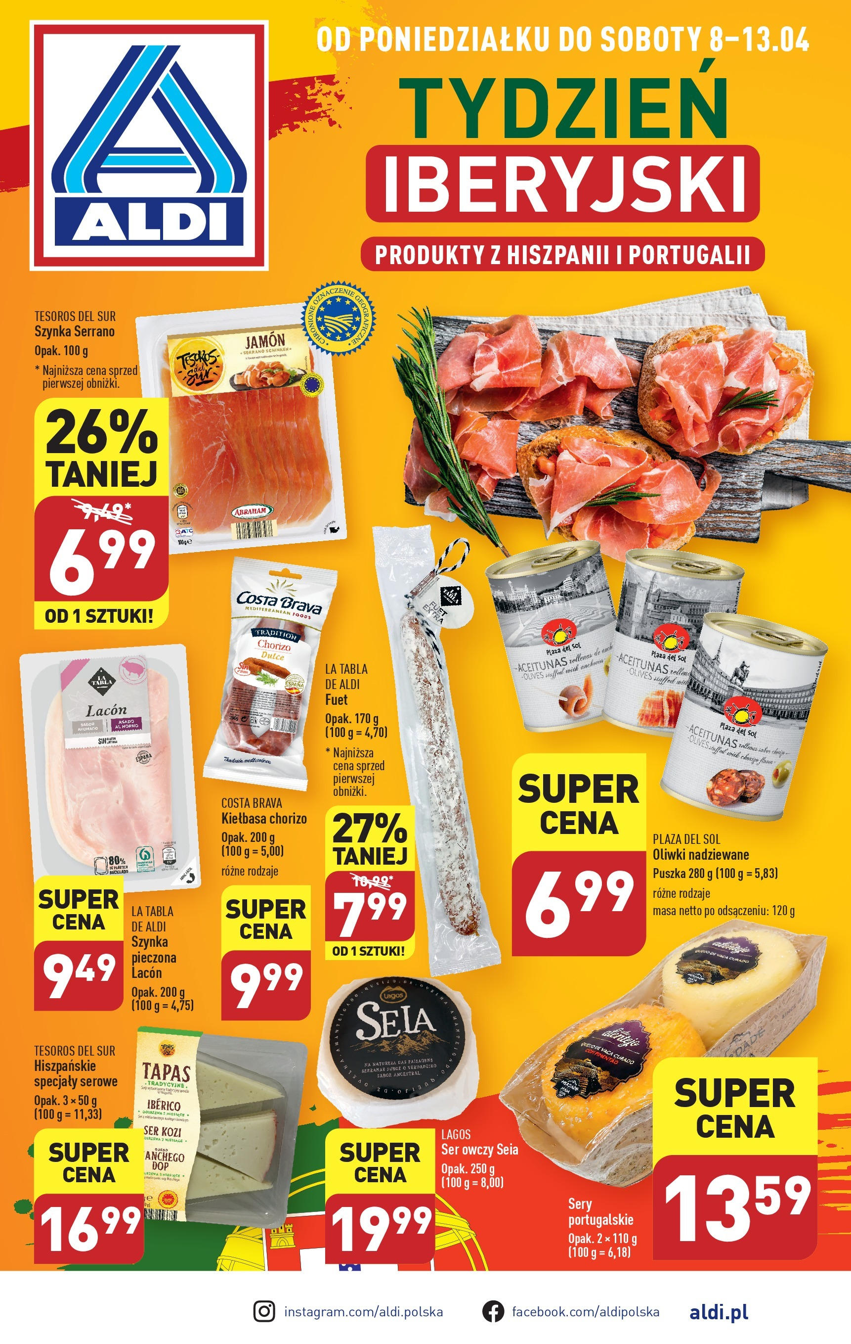 Aldi Poznaj smaki Hiszpanii i Portugalii Gazetka ważna od 08.04.2024 do 13.04.2024 strona 1