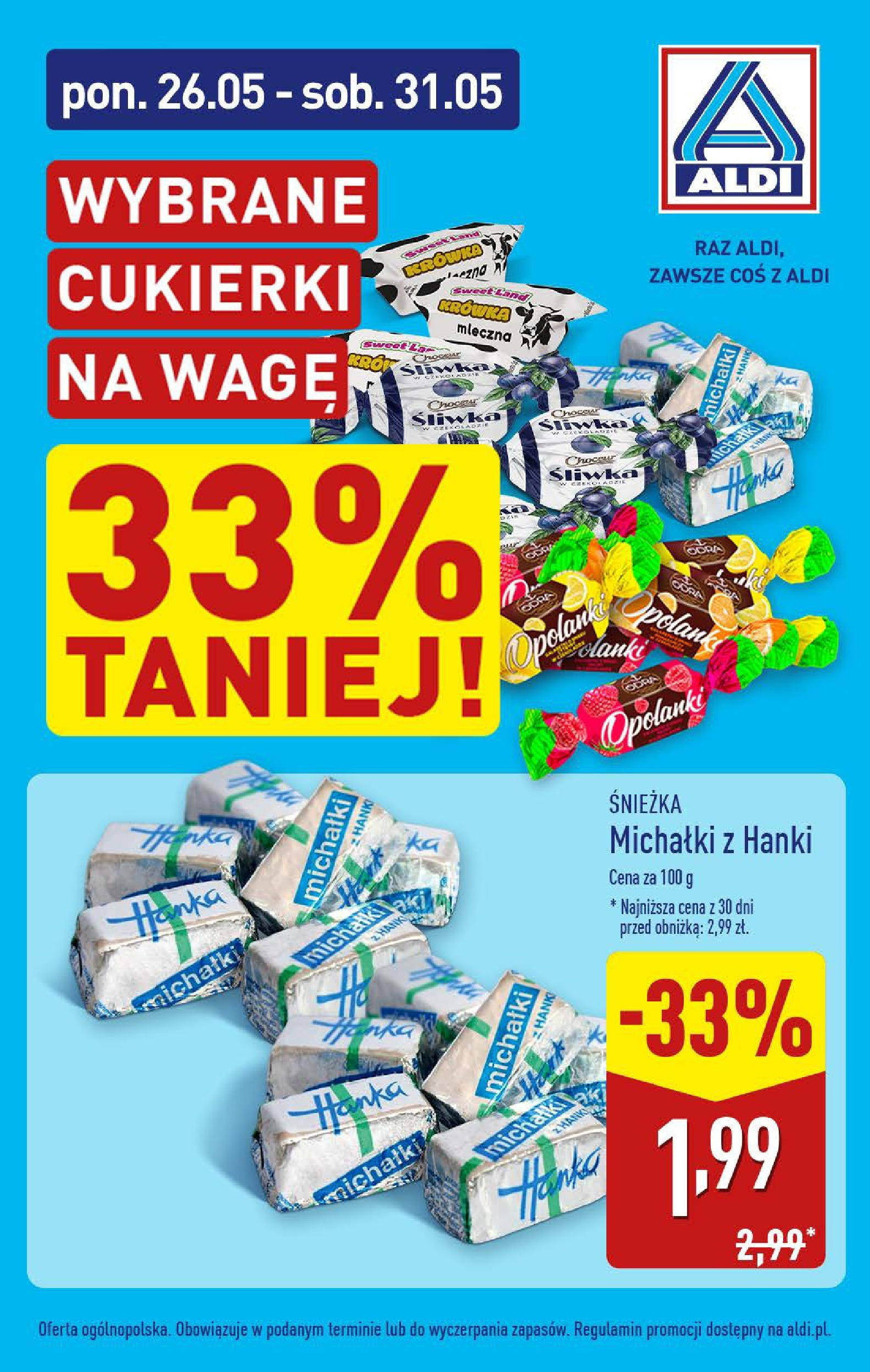 Aldi Promocja cukierki Gazetka ważna od 26.05.2025 do 31.05.2025 strona 1