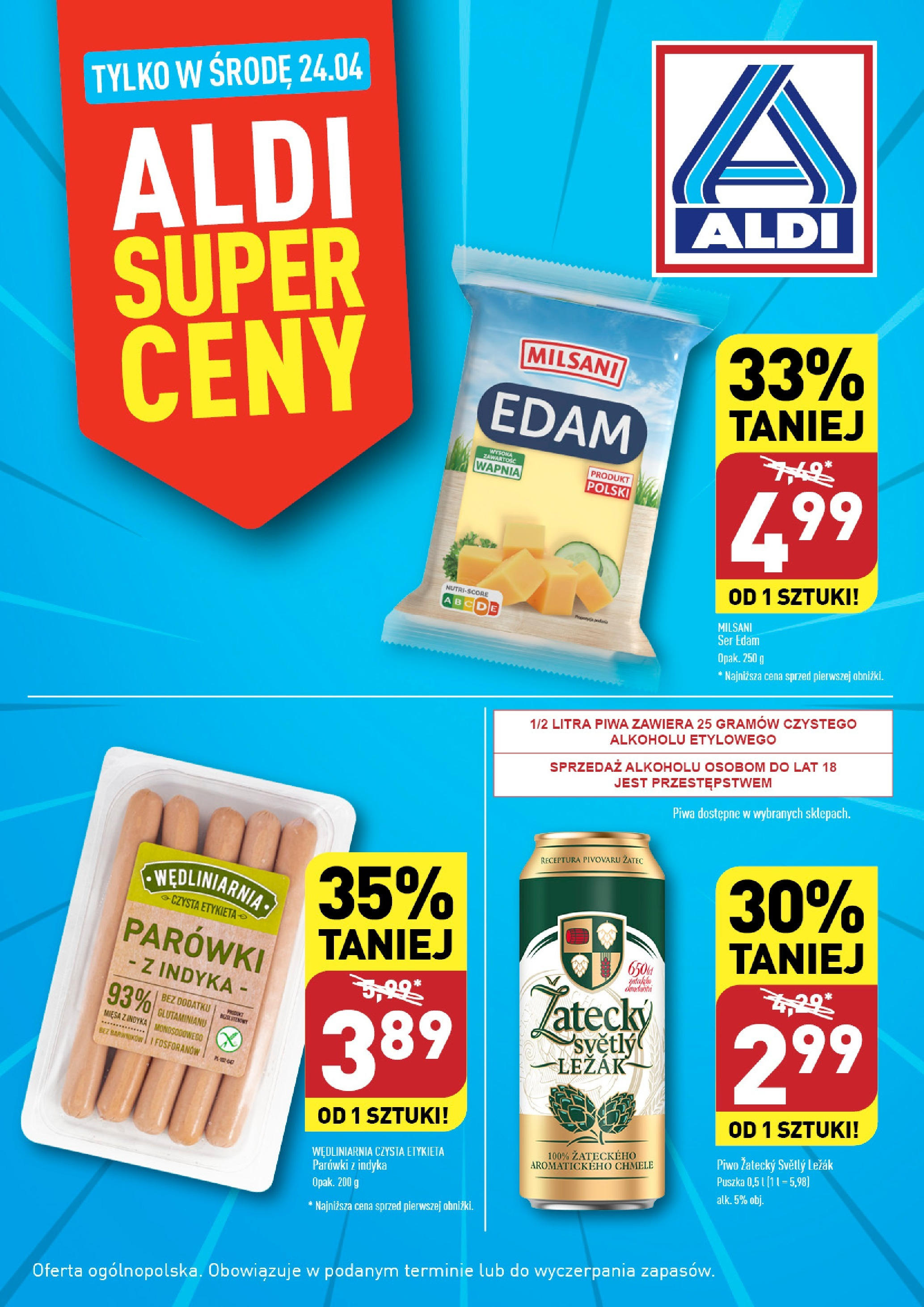Aldi Promocja Gazetka ważna od 24.04.2024 do 24.04.2024 strona 1
