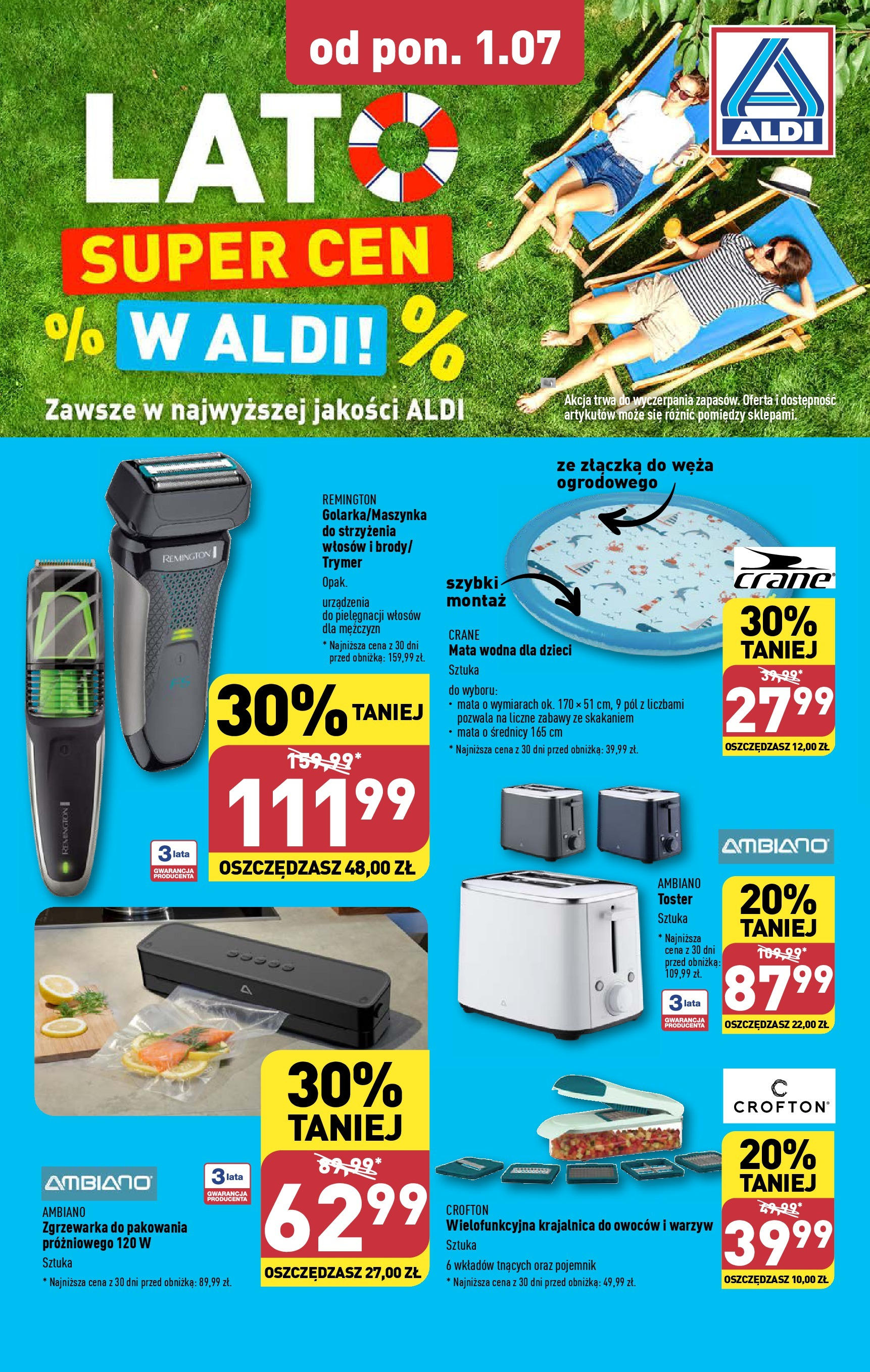 Aldi Promocja Generyk Gazetka ważna od 01.07.2024 do 06.07.2024 strona 1