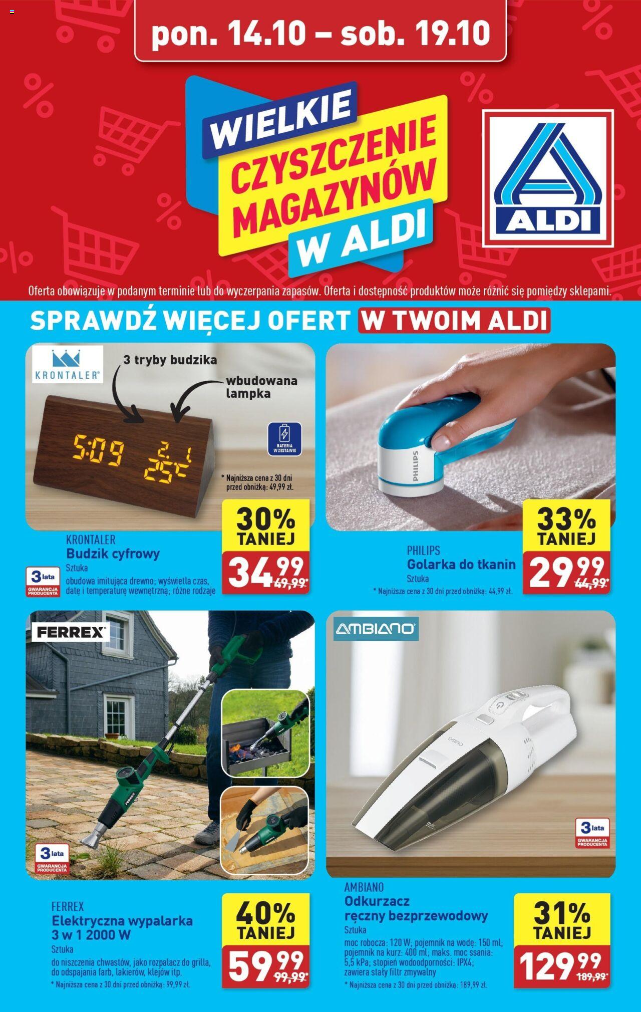 Aldi Promocja Kiermasz Gazetka ważna od 14.10.2024 do 19.10.2024 strona 1