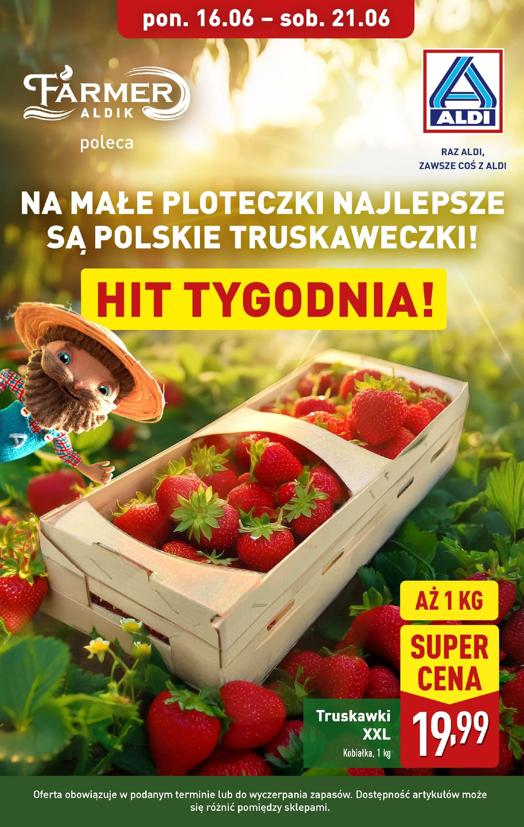 Aldi Promocja truskawki Gazetka ważna od 16.06.2025 do 21.06.2025 strona 1