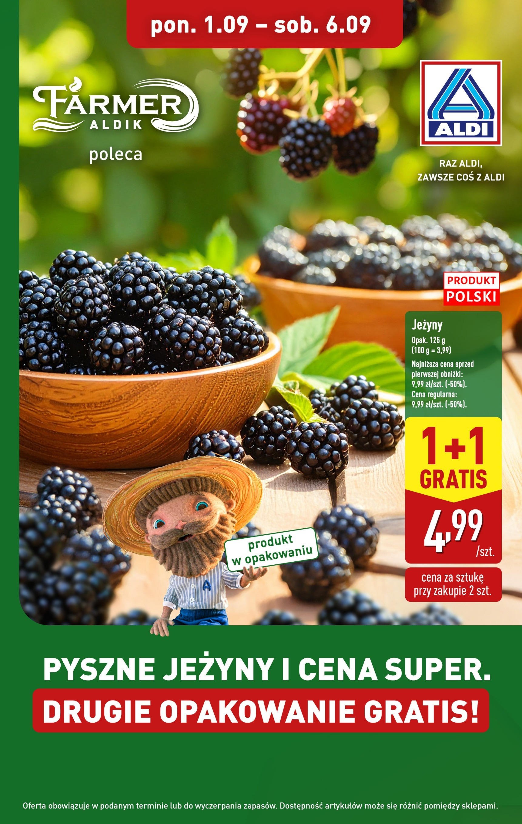 Aldi Pyszne jeżyny Gazetka ważna od 01.09.2025 do 06.09.2025 strona 1