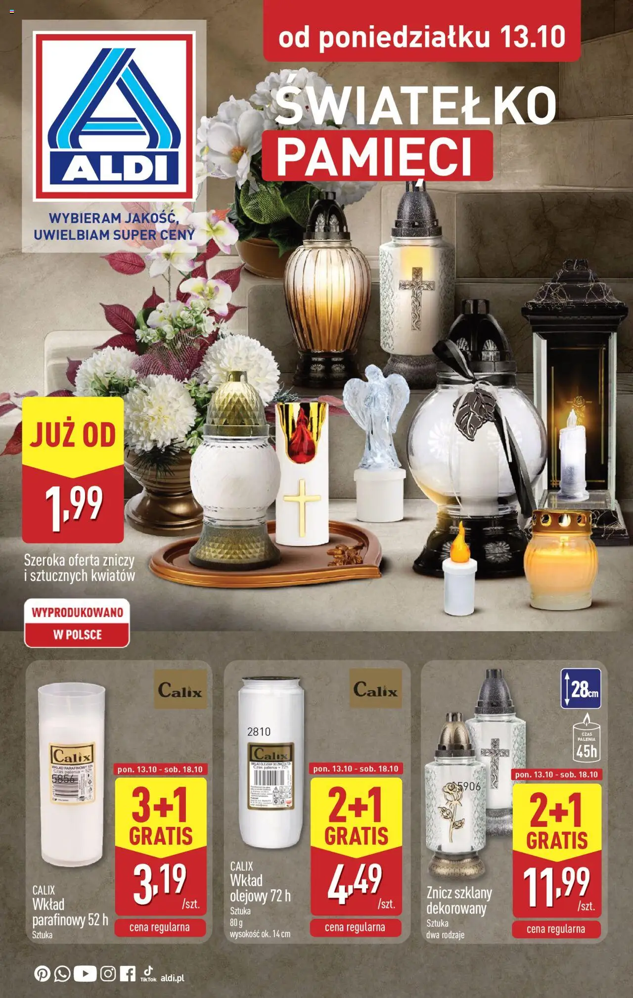 Aldi Światełko pamięci Gazetka ważna od 13.10.2025 do 18.10.2025 strona 1
