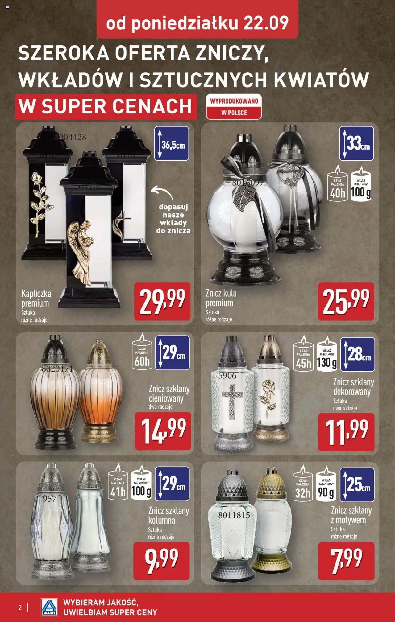 Aldi Światełko pamięci Gazetka ważna od 22.09.2025 do 27.09.2025 strona 2