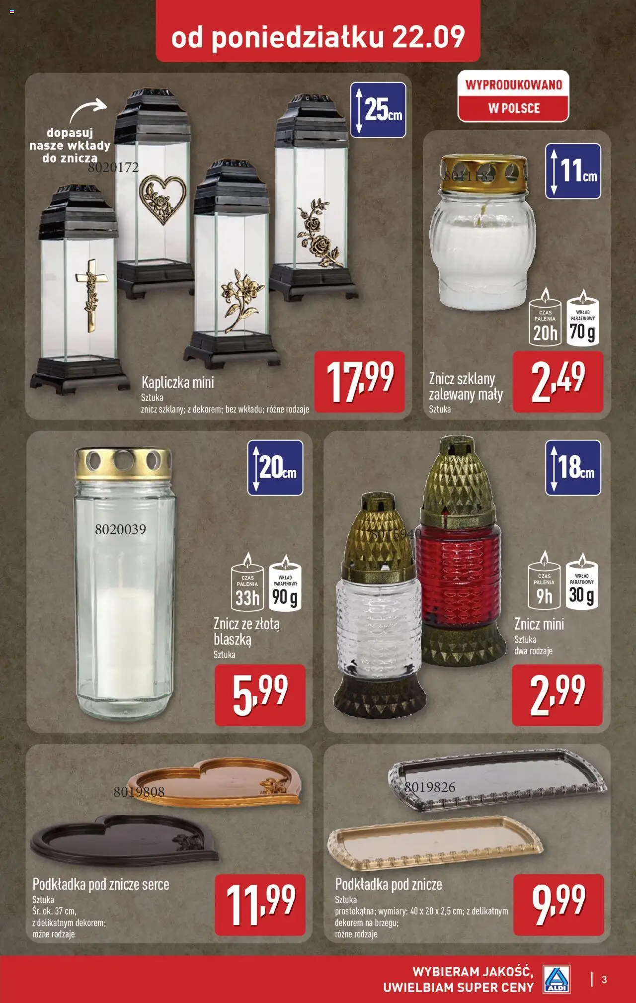Aldi Światełko pamięci Gazetka ważna od 22.09.2025 do 27.09.2025 strona 3