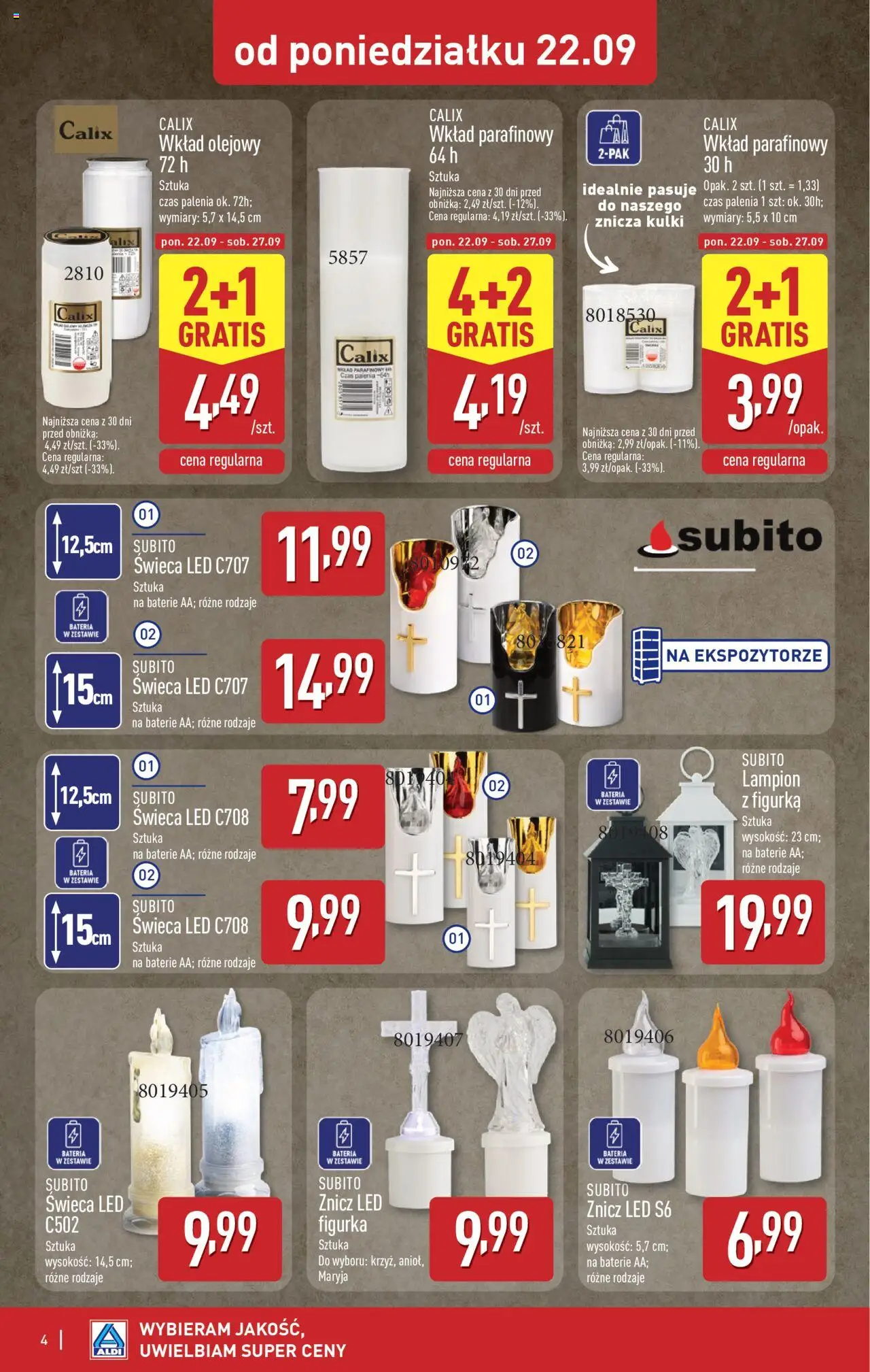 Aldi Światełko pamięci Gazetka ważna od 22.09.2025 do 27.09.2025 strona 4
