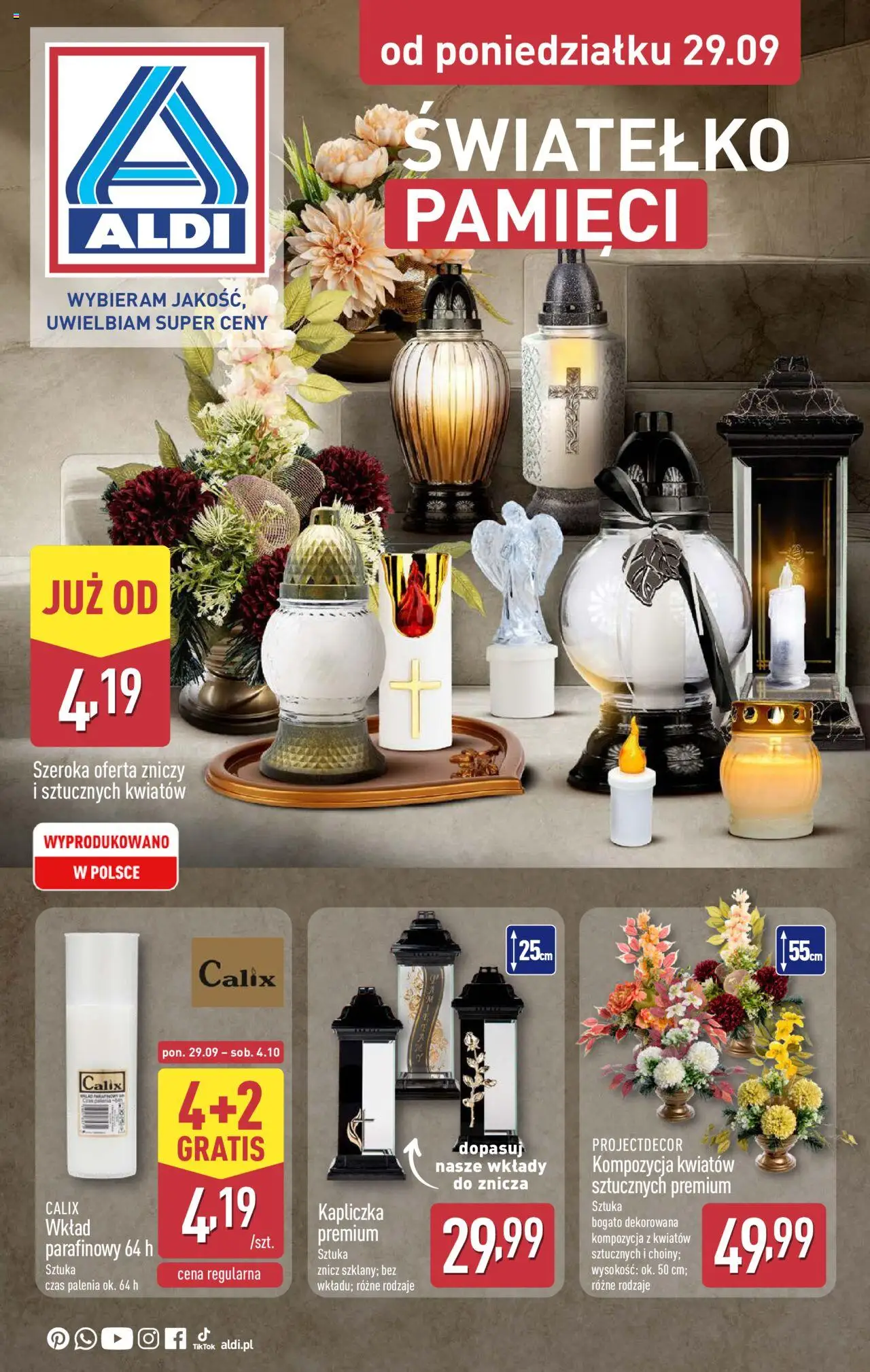 Aldi Światełko pamięci Gazetka ważna od 29.09.2025 do 04.10.2025 strona 1