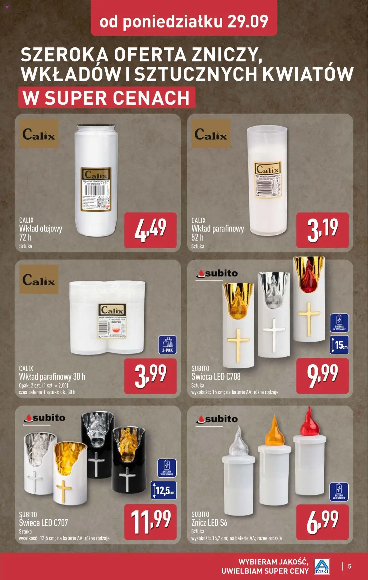 Aldi Światełko pamięci Gazetka ważna od 29.09.2025 do 04.10.2025 strona 5