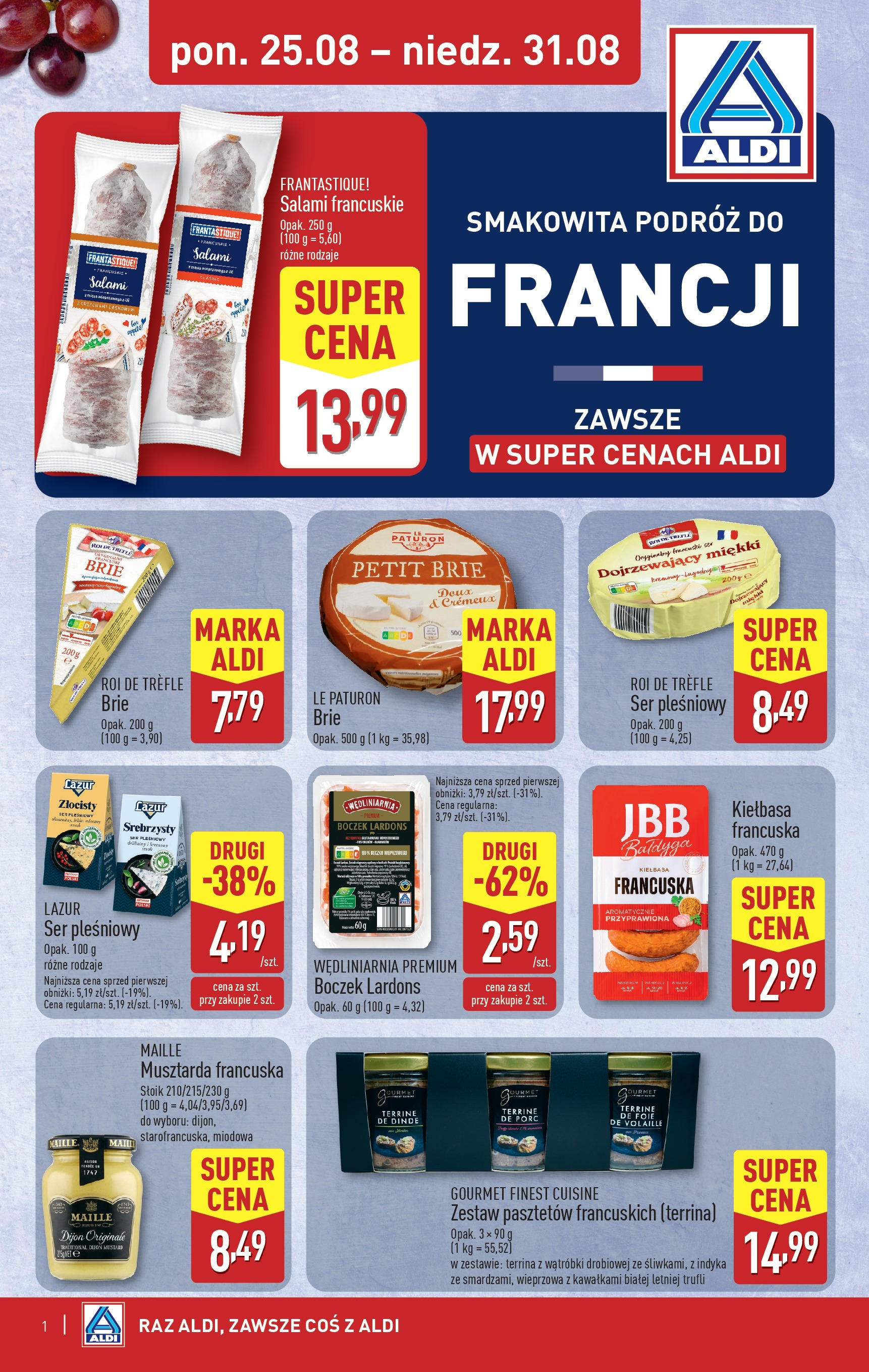 Aldi Tydzień francuski Gazetka ważna od 25.08.2025 do 31.08.2025 strona 1