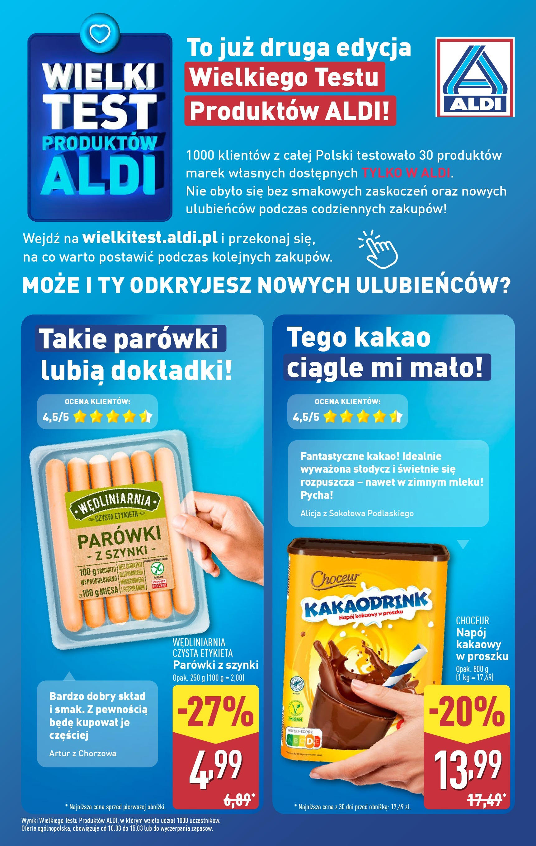 Aldi Wielki Test Gazetka ważna od 10.03.2025 do 15.03.2025 strona 1