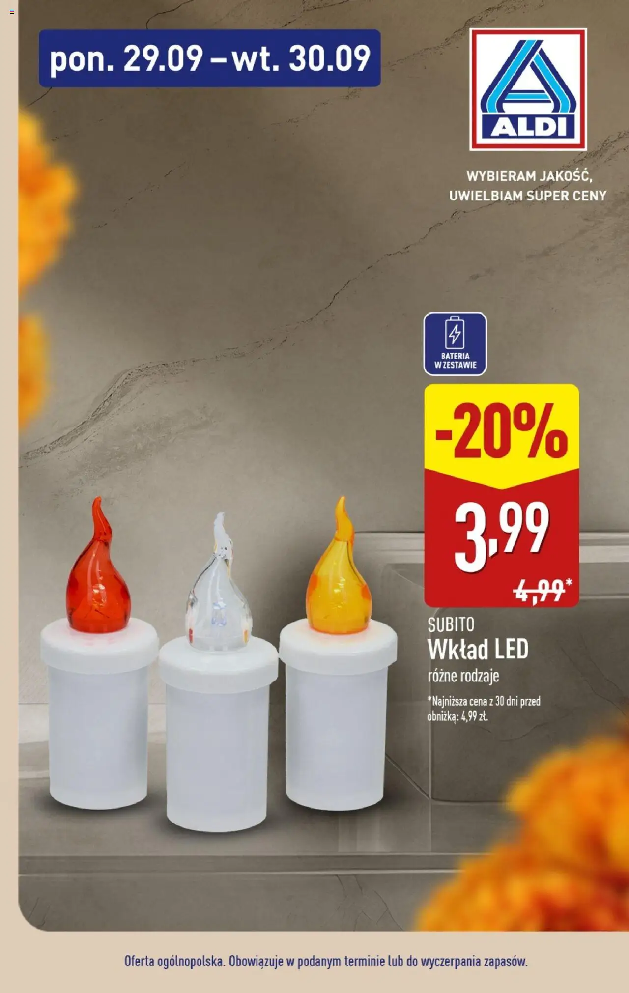 Aldi Znicze i wkłady w super cenach Gazetka ważna od  29.09.2025 do 30.09.2025 strona 2