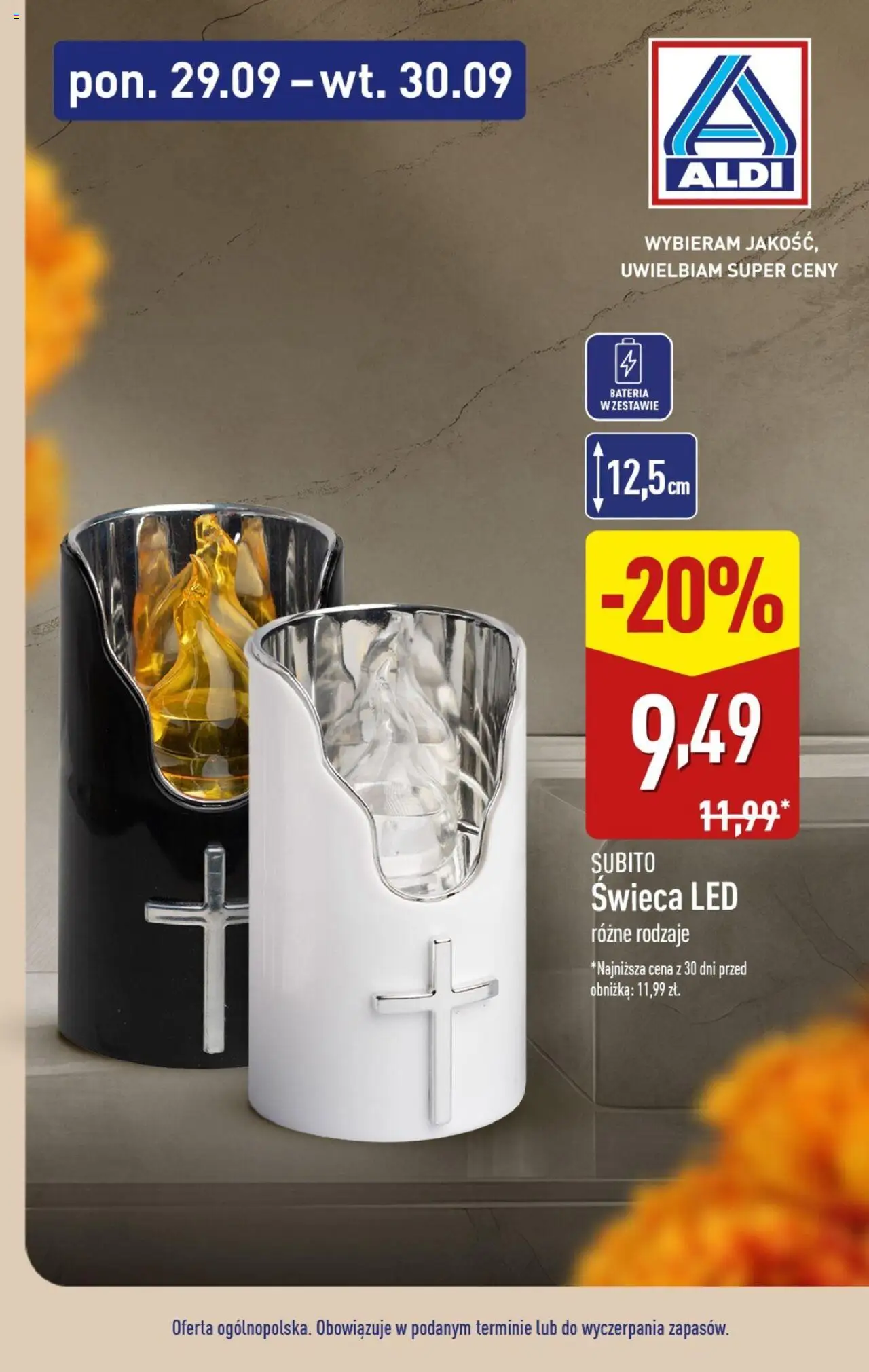 Aldi Znicze i wkłady w super cenach Gazetka ważna od  29.09.2025 do 30.09.2025 strona 4