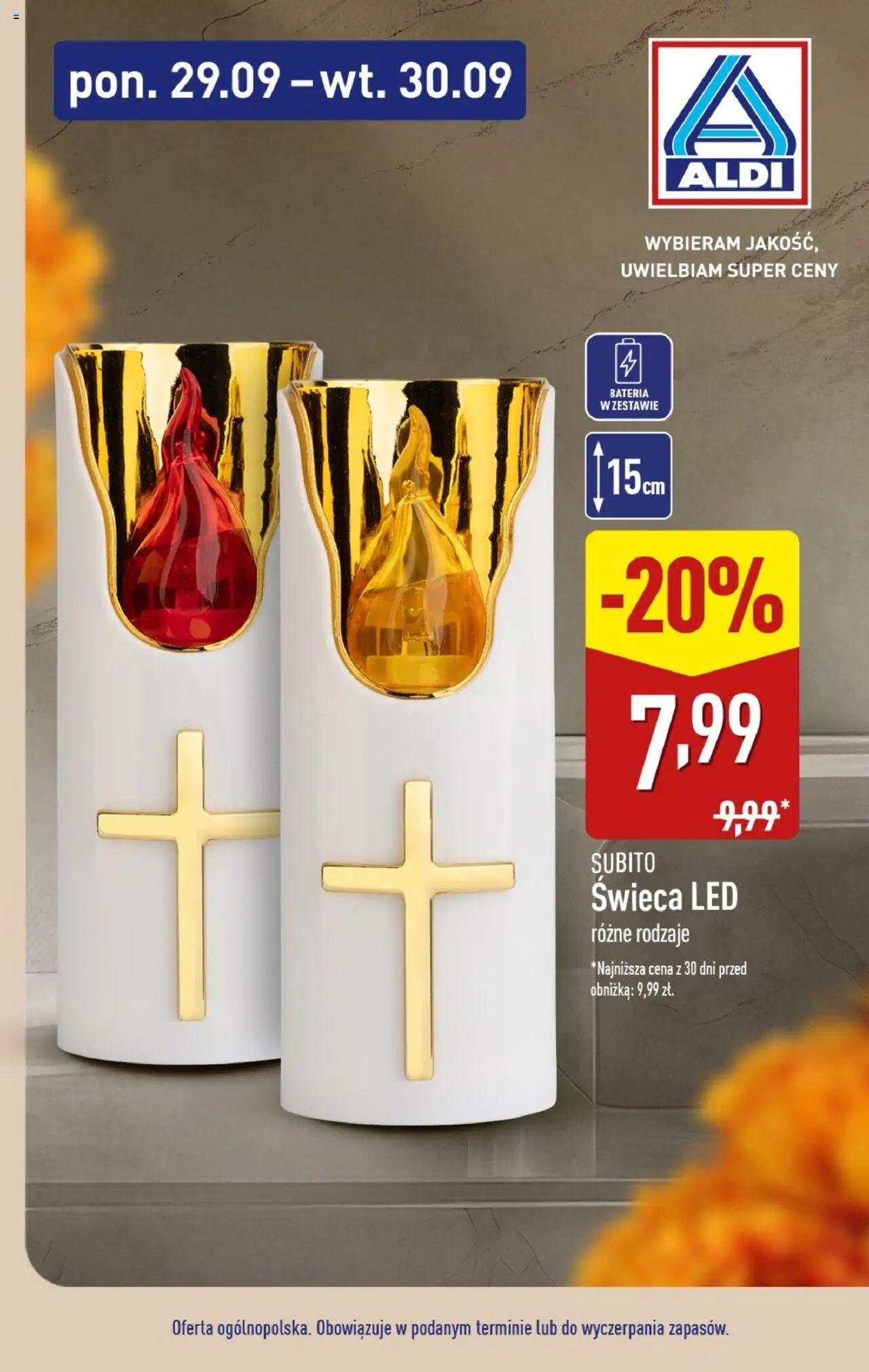 Aldi Znicze i wkłady w super cenach Gazetka ważna od  29.09.2025 do 30.09.2025 strona 5