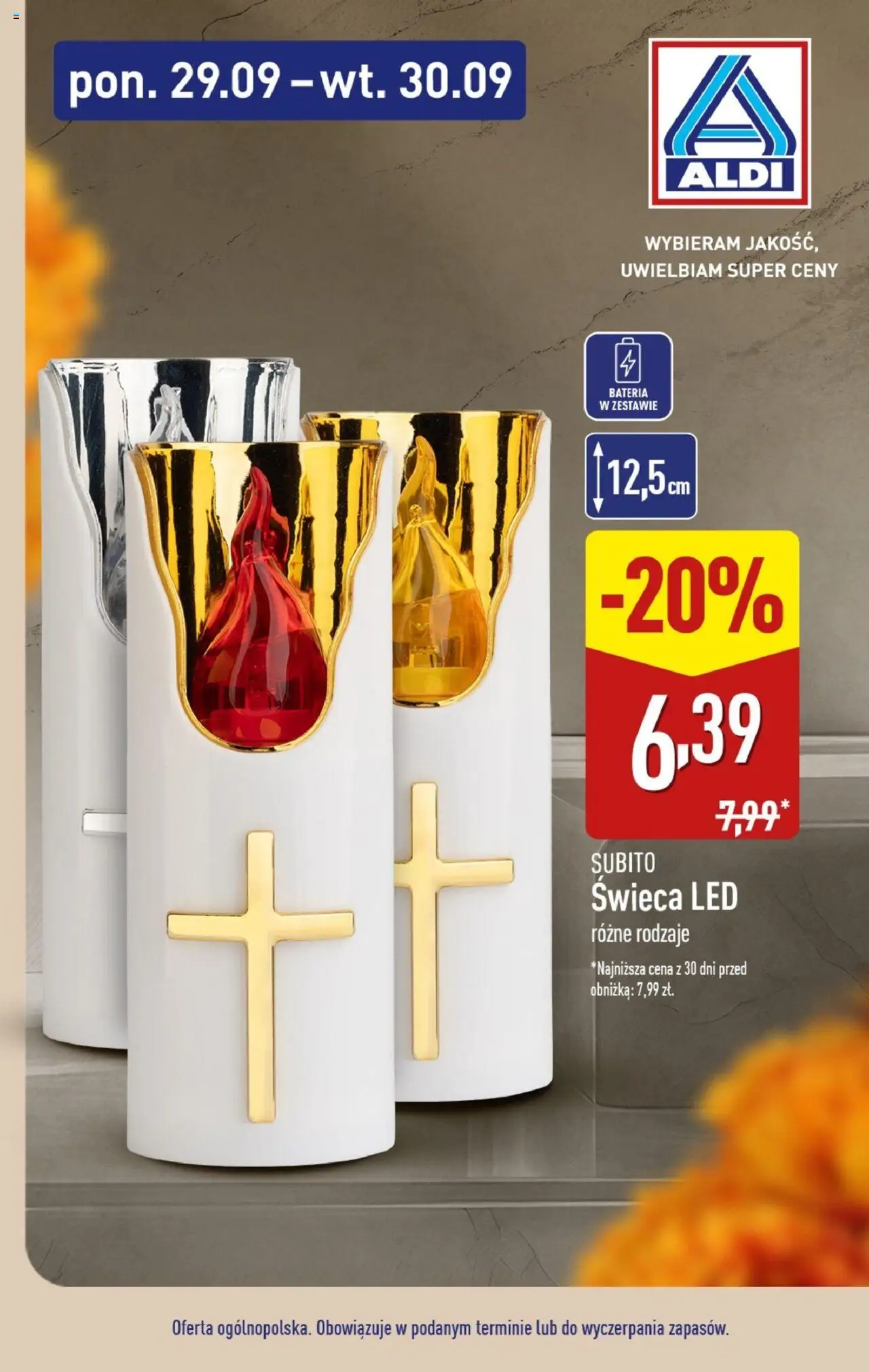 Aldi Znicze i wkłady w super cenach Gazetka ważna od  29.09.2025 do 30.09.2025 strona 6