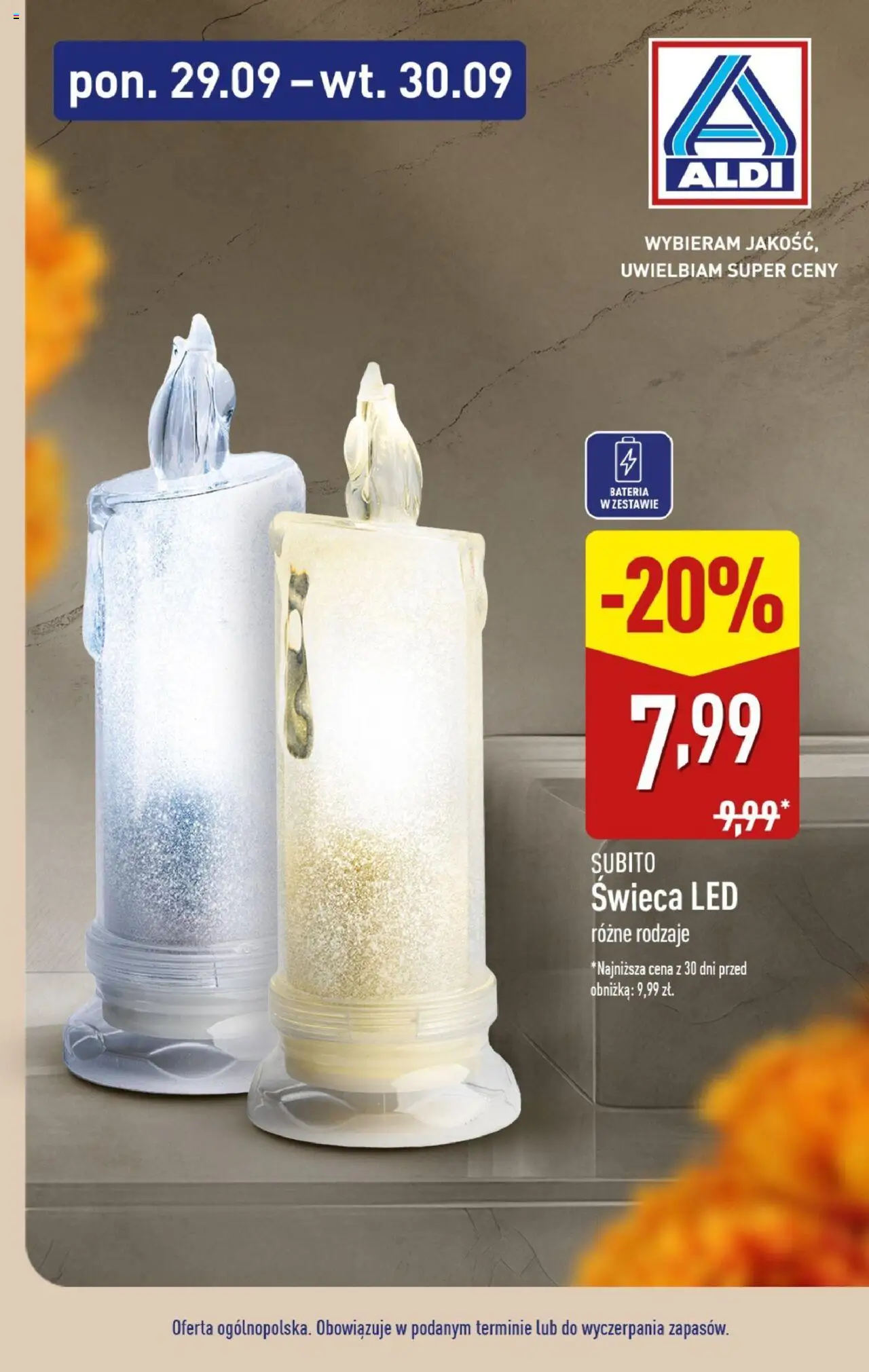 Aldi Znicze i wkłady w super cenach Gazetka ważna od  29.09.2025 do 30.09.2025 strona 7