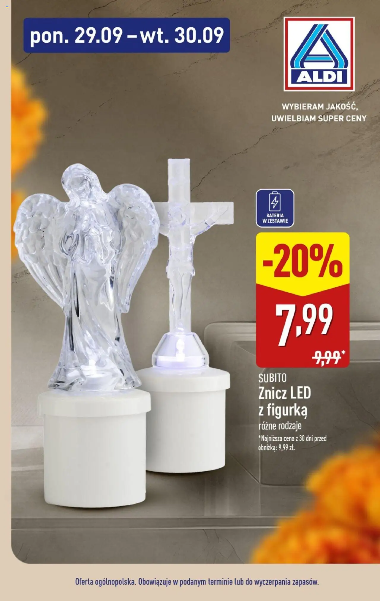 Aldi Znicze i wkłady w super cenach Gazetka ważna od  29.09.2025 do 30.09.2025 strona 9