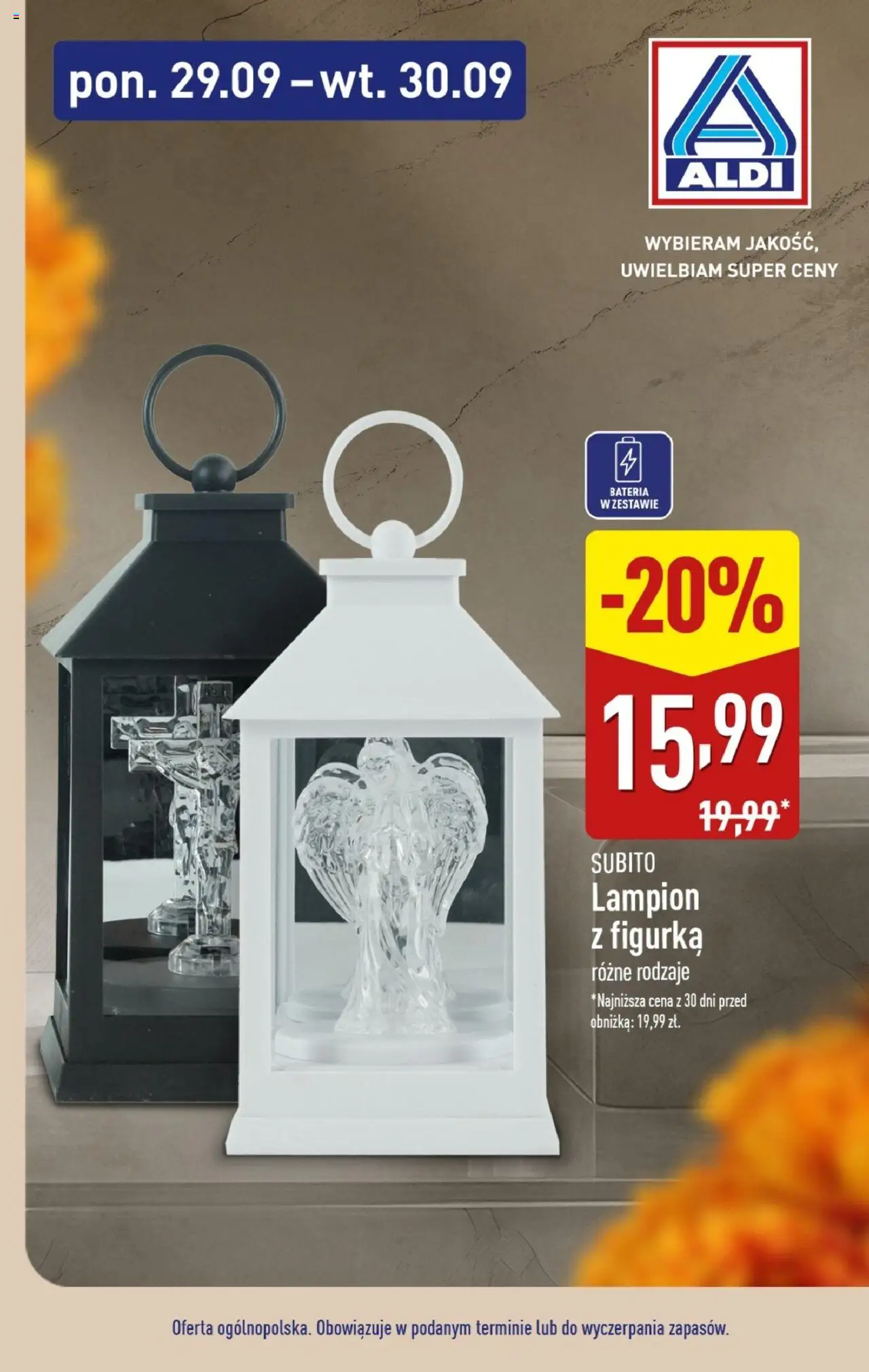 Aldi Znicze i wkłady w super cenach Gazetka ważna od  29.09.2025 do 30.09.2025 strona 10