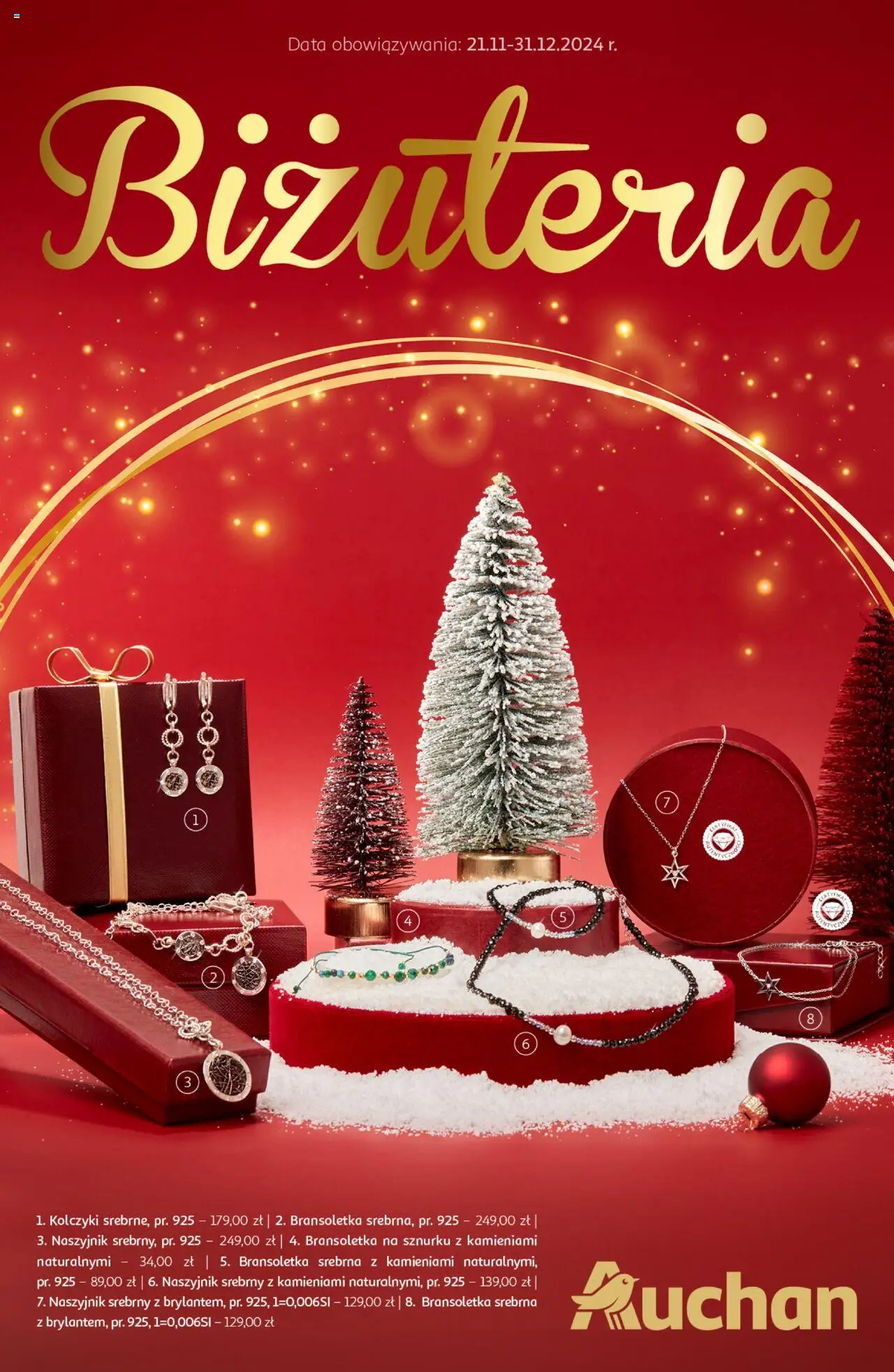 Auchan Biżuteria Hipermarkety Gazetka ważna od 21.11.2024 do 31.12.2024 strona 1