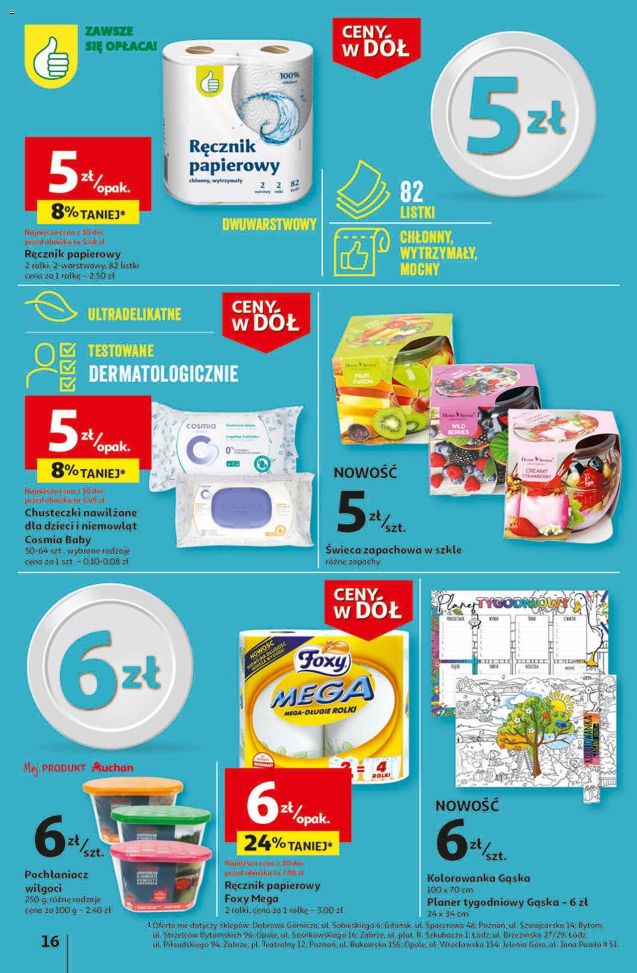 Auchan Ceny w dół Część 1 Hipermarket Gazetka ważna od 03.01.2024 do 10.01.2024 strona 16