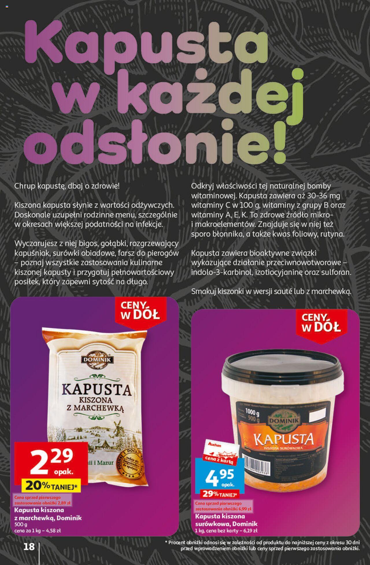 Auchan Ceny w dół Część 1 Hipermarket Gazetka ważna od 03.01.2024 do 10.01.2024 strona 18
