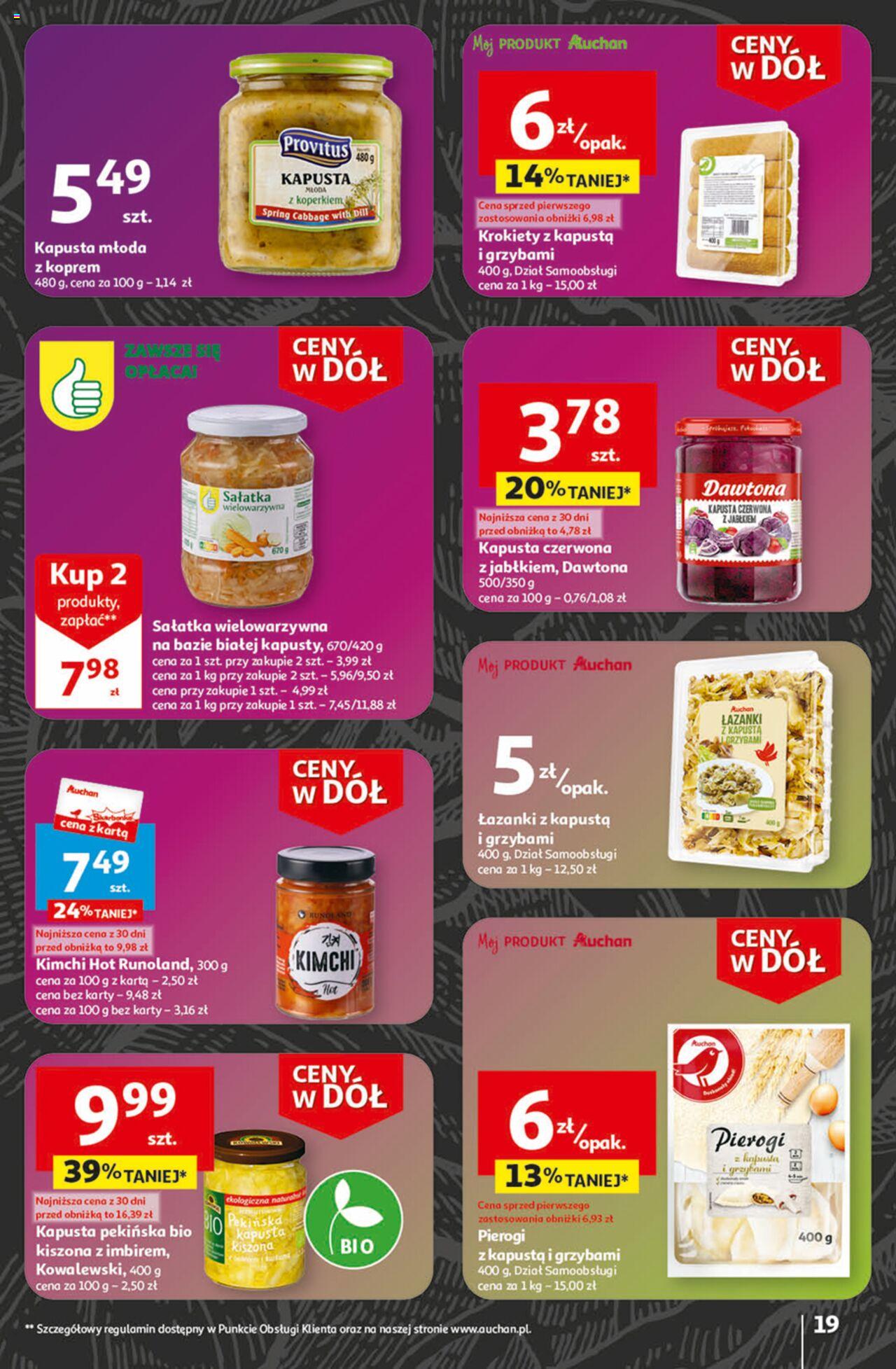 Auchan Ceny w dół Część 1 Hipermarket Gazetka ważna od 03.01.2024 do 10.01.2024 strona 19