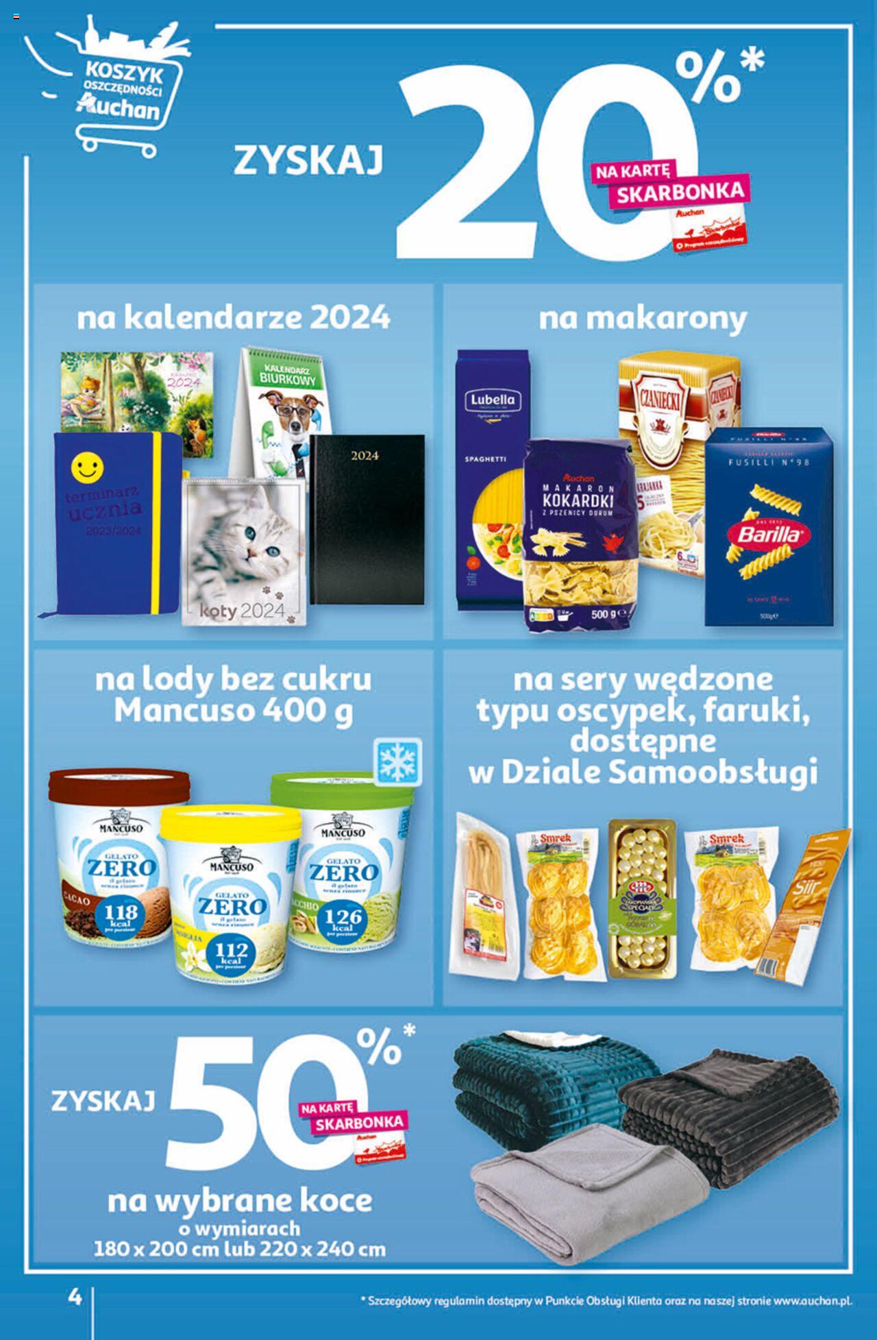 Auchan Ceny w dół Część 1 Hipermarket Gazetka ważna od 03.01.2024 do 10.01.2024 strona 4